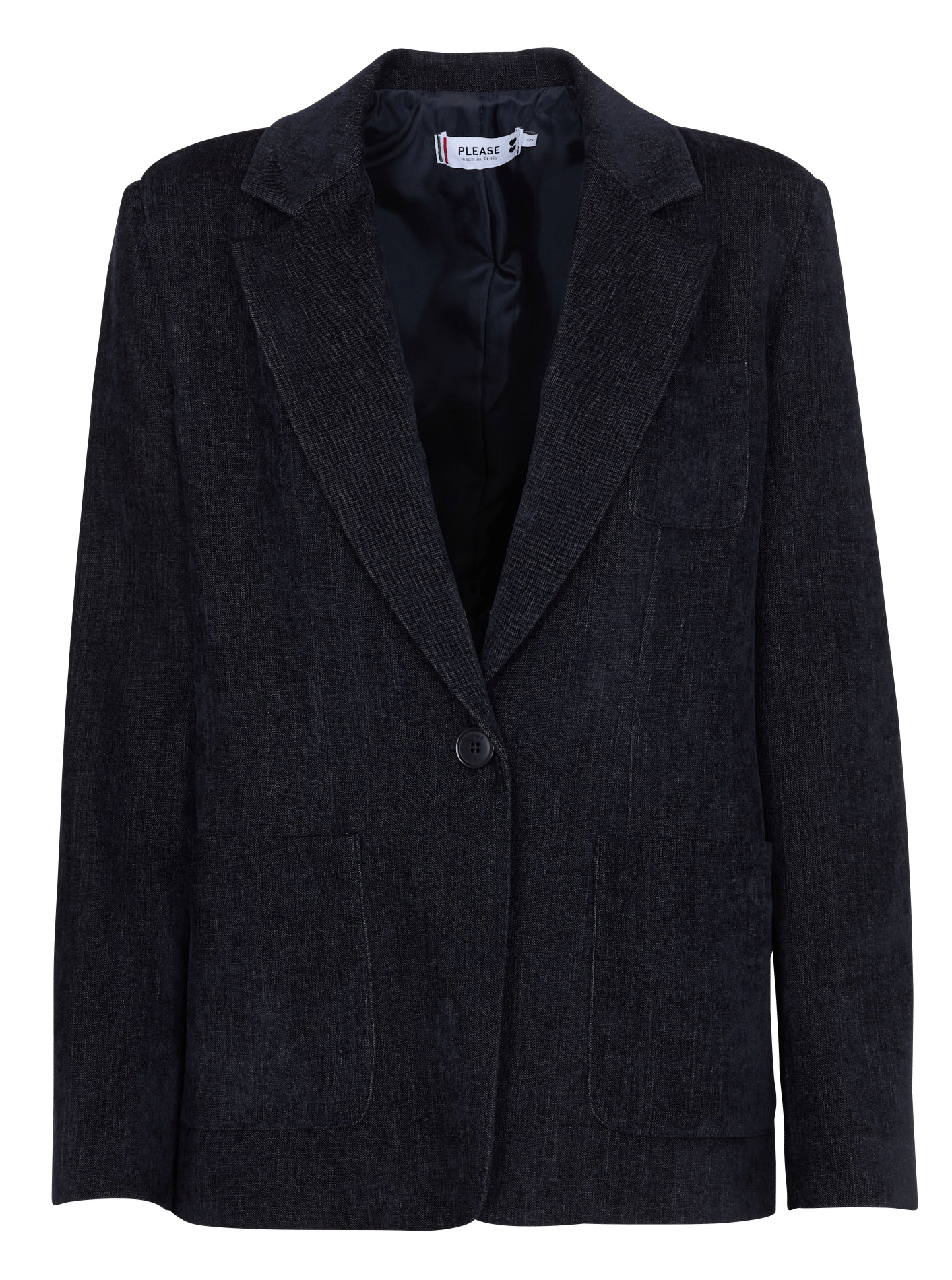 Gerade geschnittener Samt-Blazer PLEASE Blau