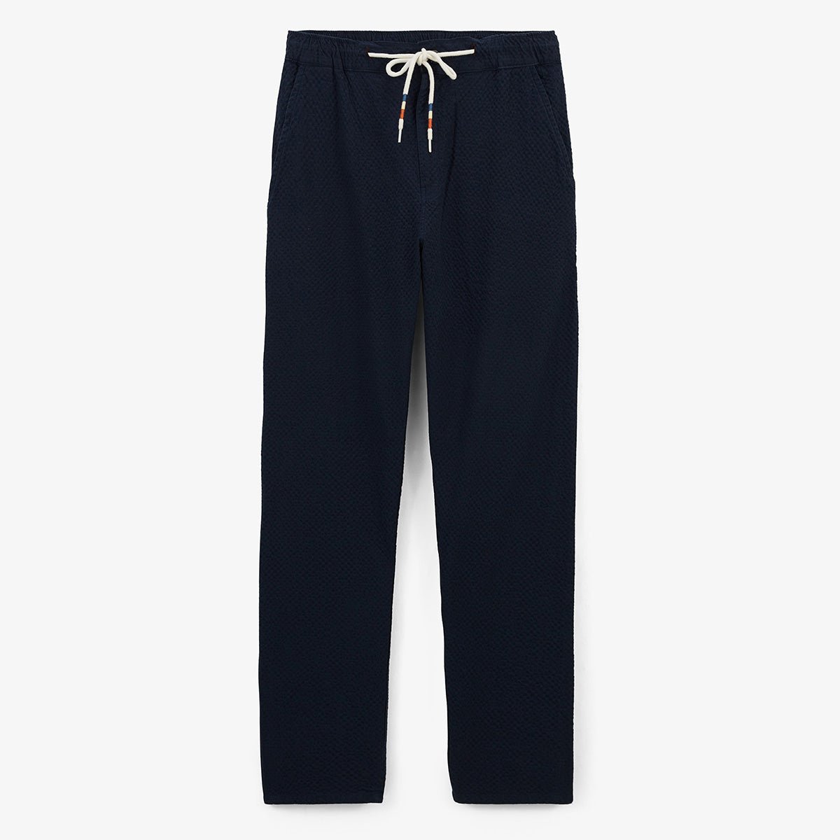 Pantalon en coton seersucker avec taille élastique SERGE BLANCO Bleu
