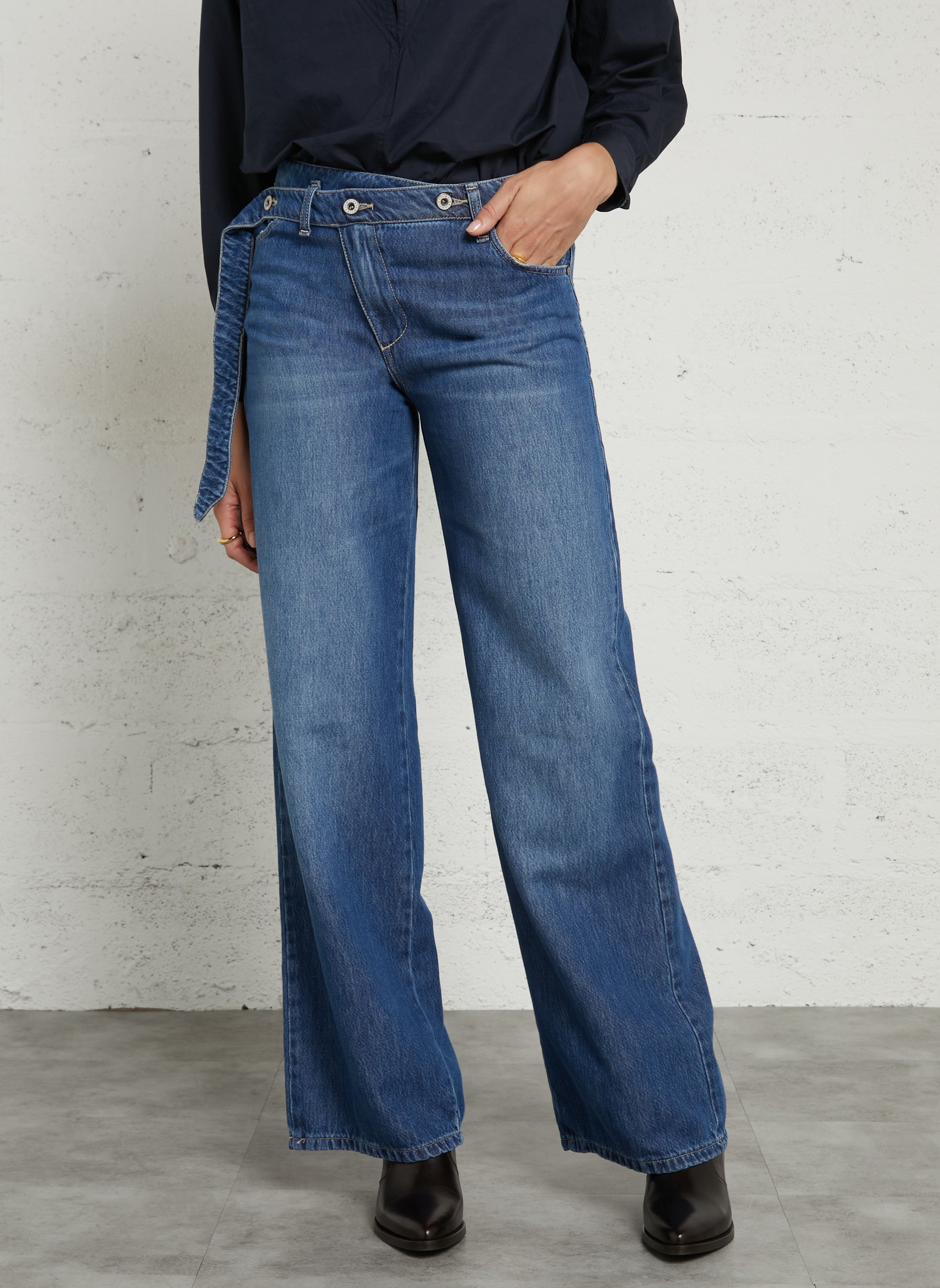 Straight-fit jeans van katoenmix PLEASE Blauw