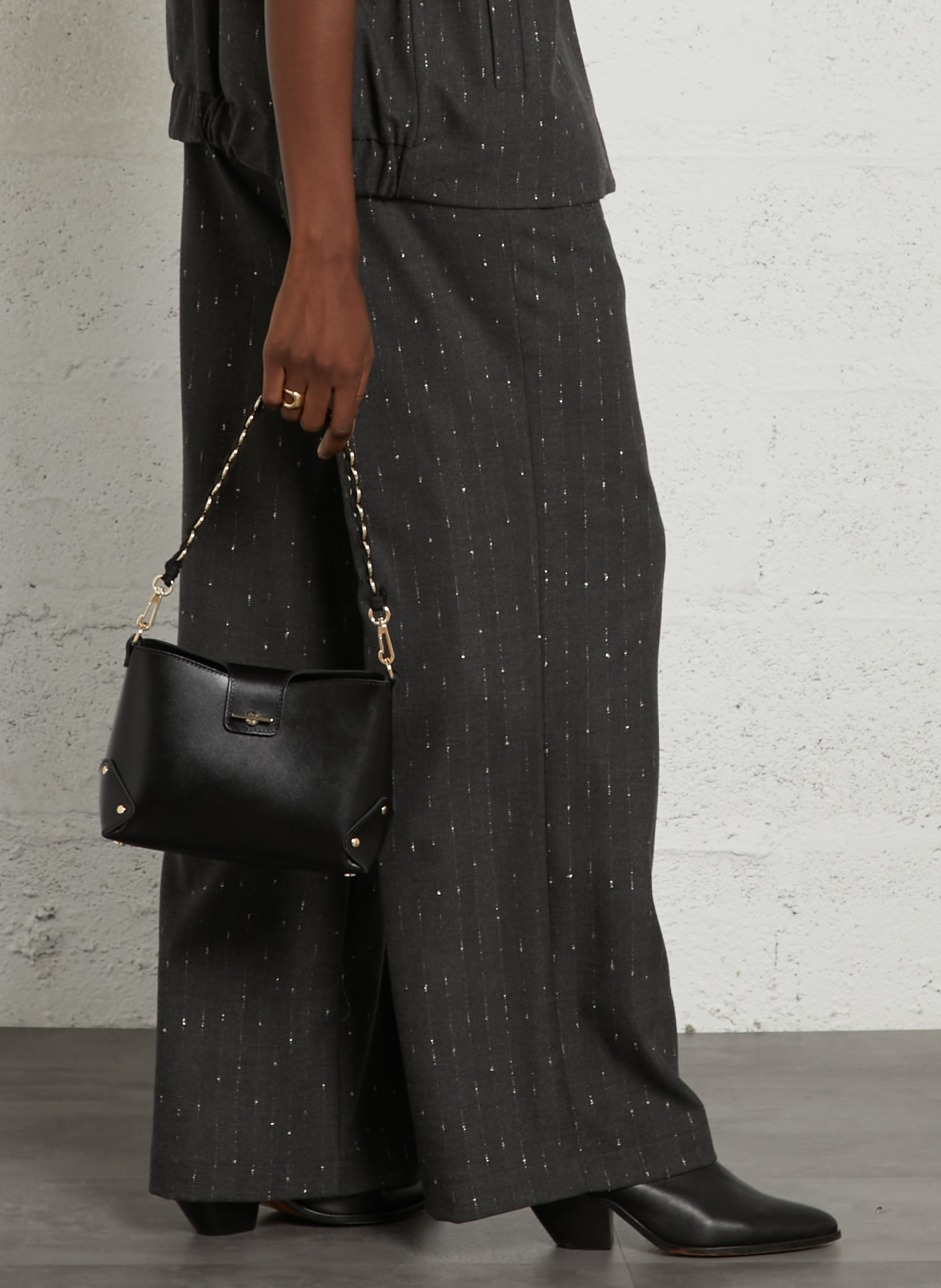 Sac bandoulière en cuir CRAIE STUDIO Noir