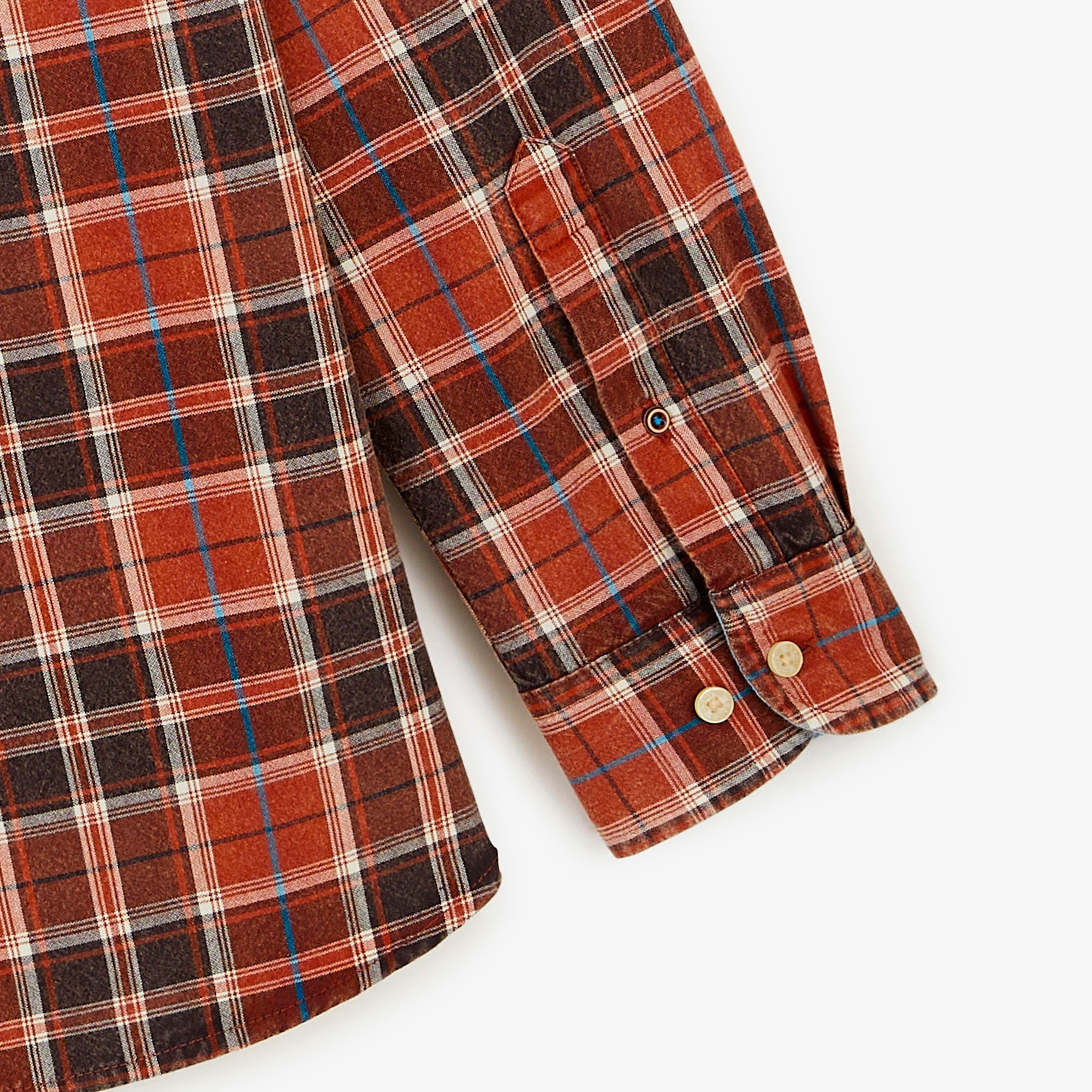 Red Medoc Checkered Long Sleeve Cotton Shirt SERGE BLANCO Red