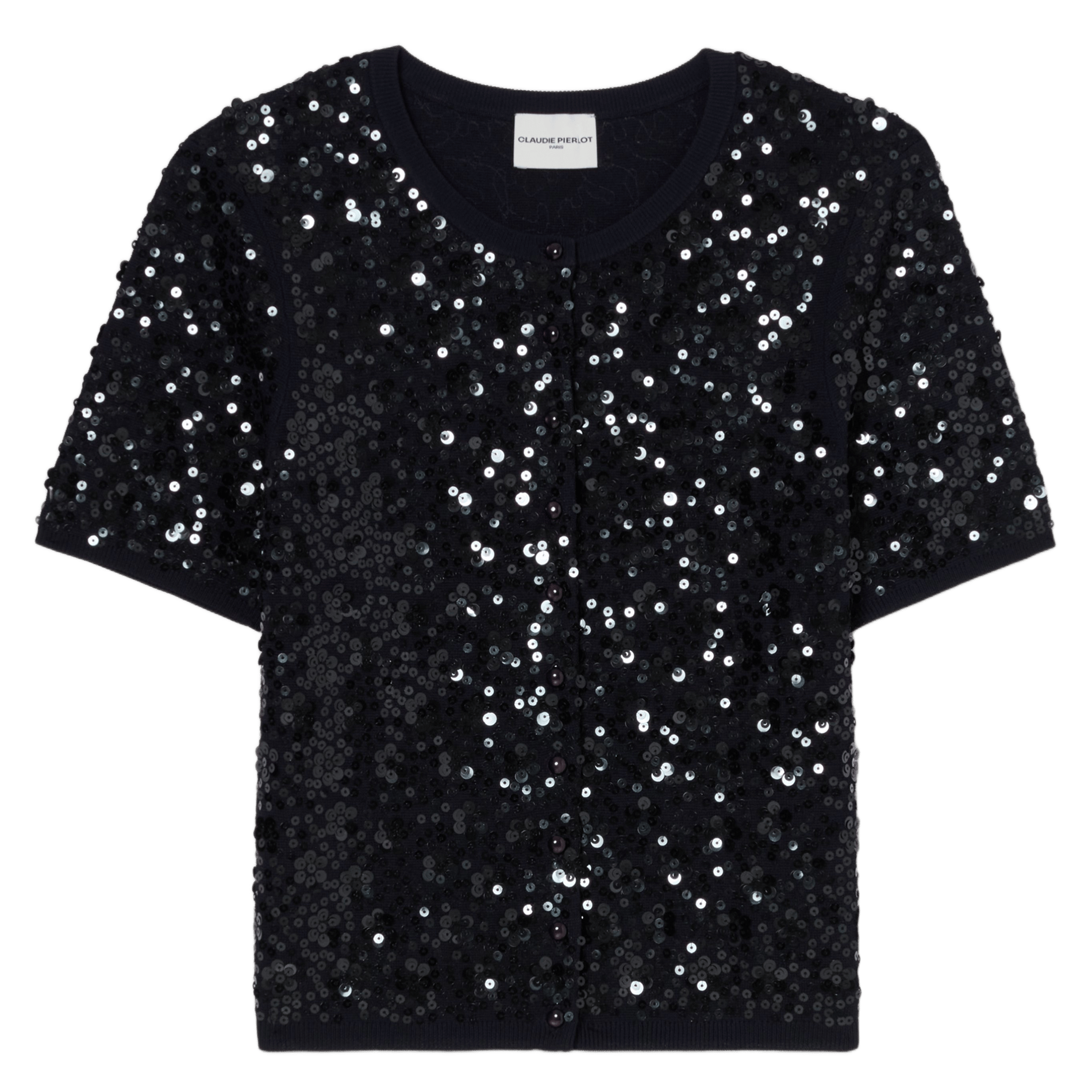 Gilet manches courtes à sequins CLAUDIE PIERLOT Bleu