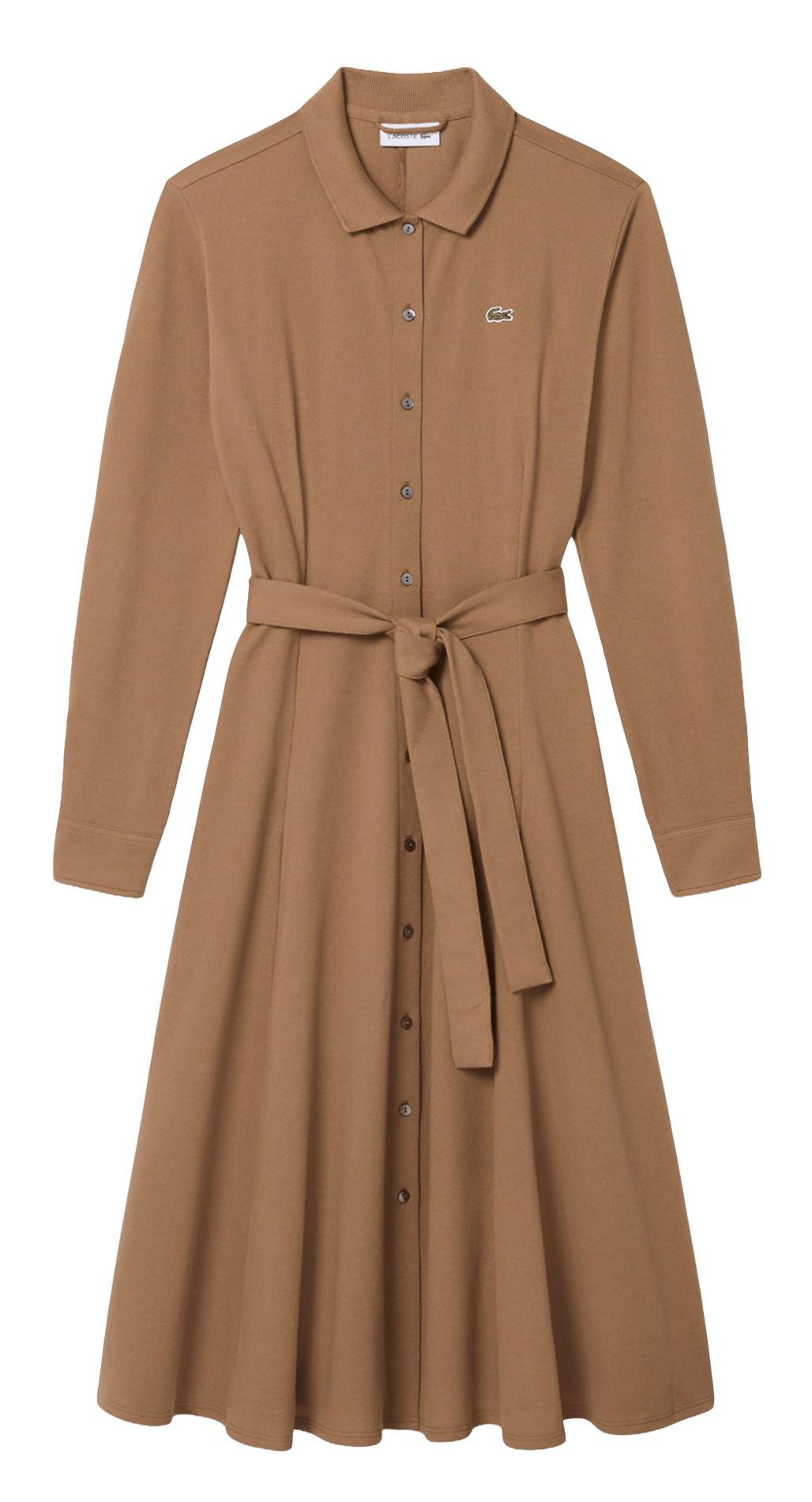 Eng anliegendes Polokleid aus Baumwolle LACOSTE Braun