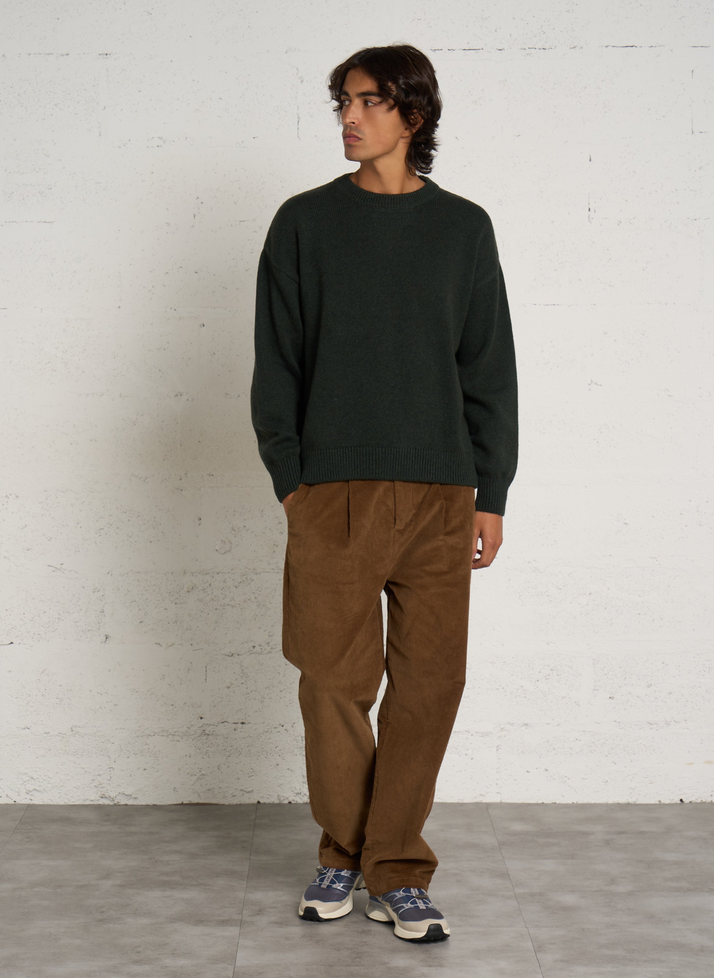 Oversize Rundhalsausschnitt-Pullover aus recycelter Wolle COLORFUL STANDARD Grun