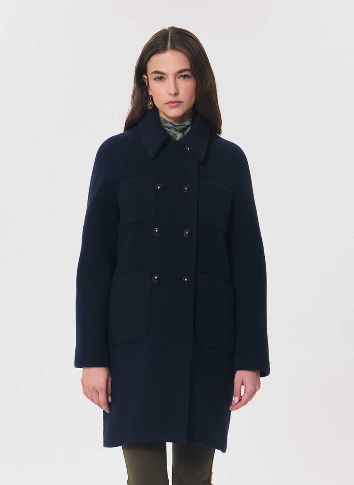 Manteau droit en laine mélangée TARA JARMON