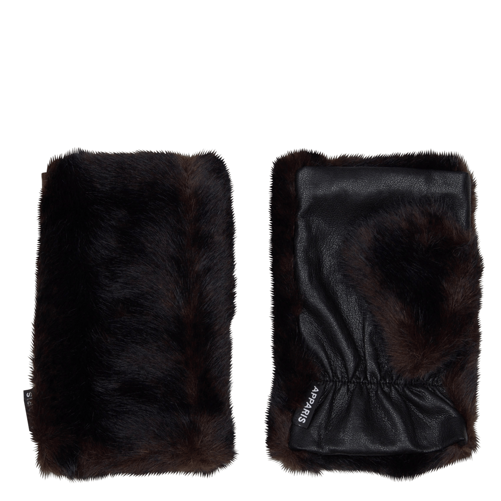 Faux fur mittens APPARIS Black