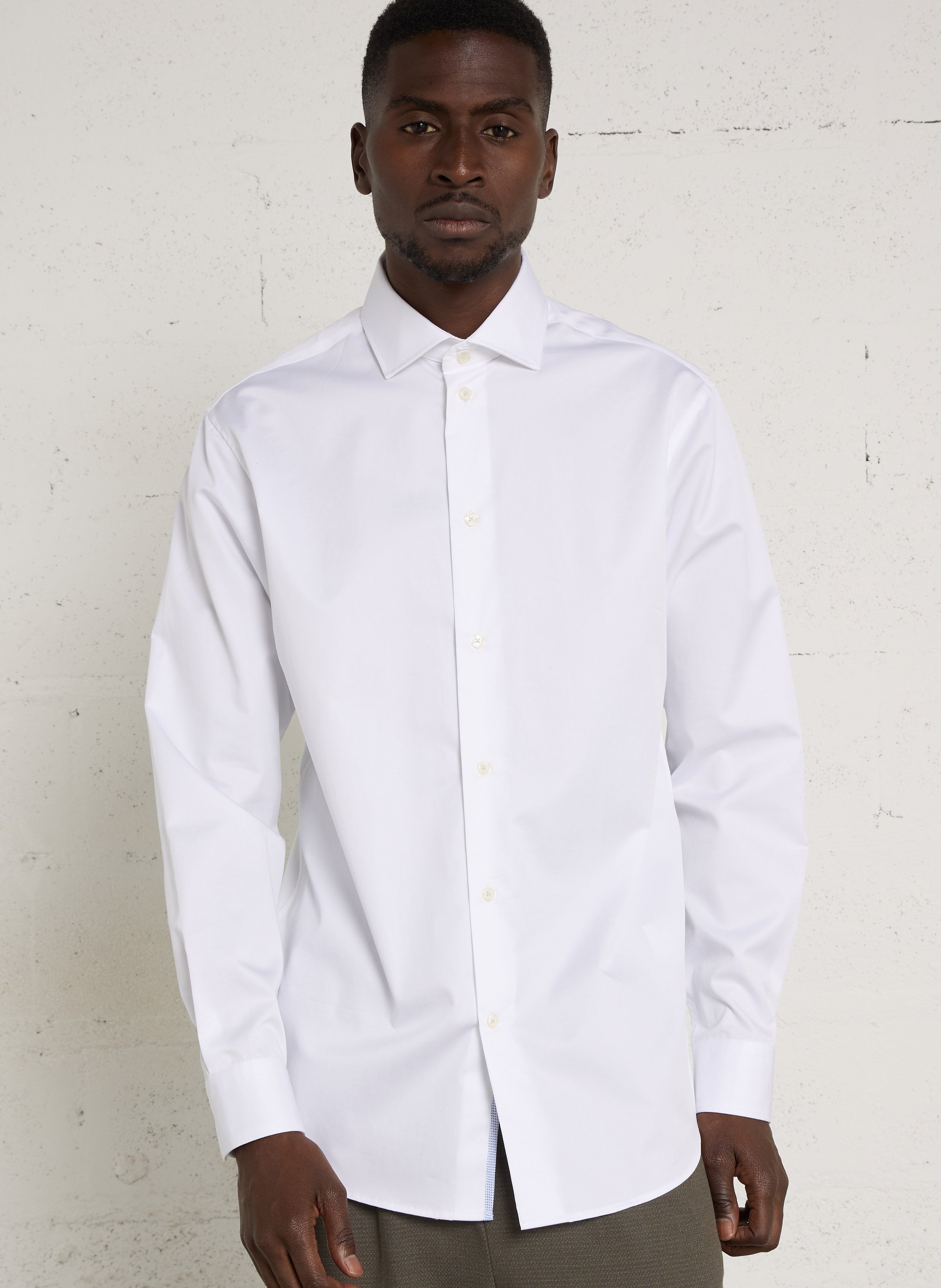 Chemise col classique en coton AU PRINTEMPS PARIS Blanc