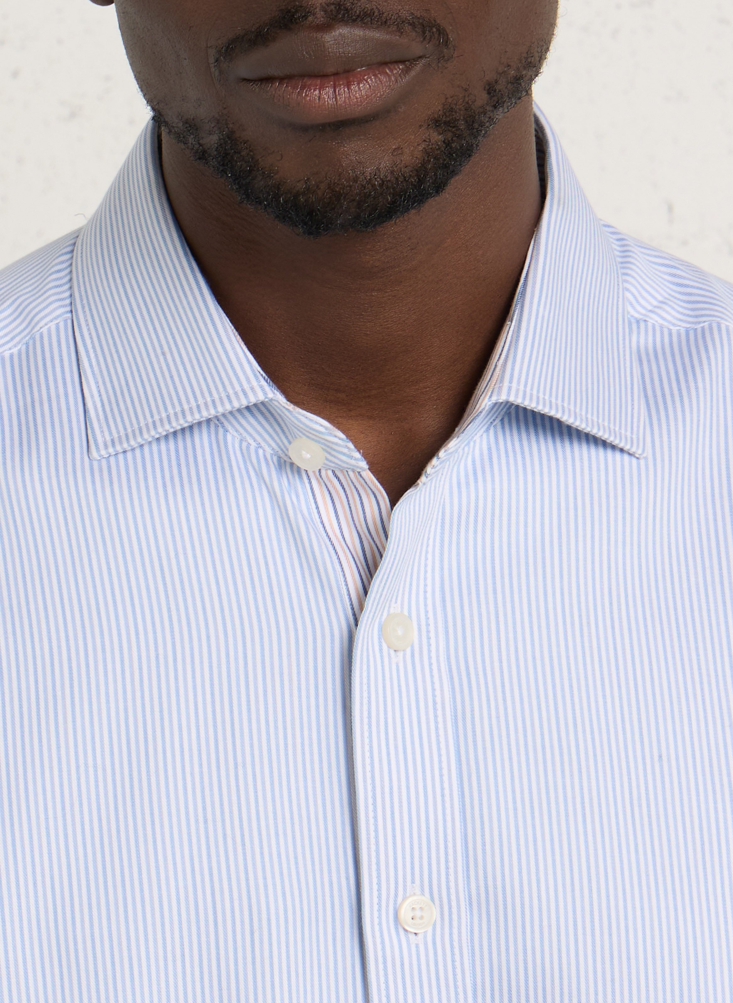 Chemise droite boutonnée à rayures HACKETT Bleu