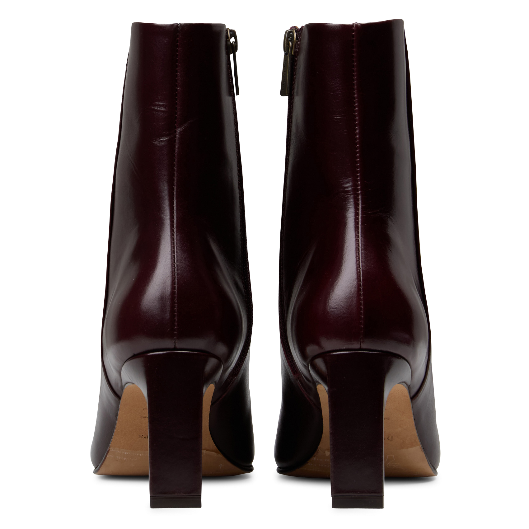 Bottines à talons hauts en cuir BOBBIES Prune