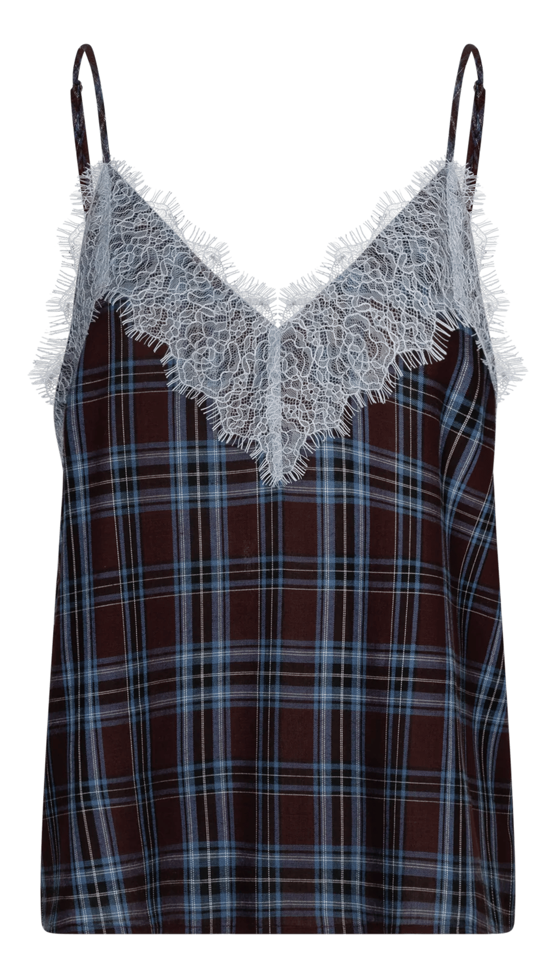 Checked V-neck camisole LOVE STORIES Grey