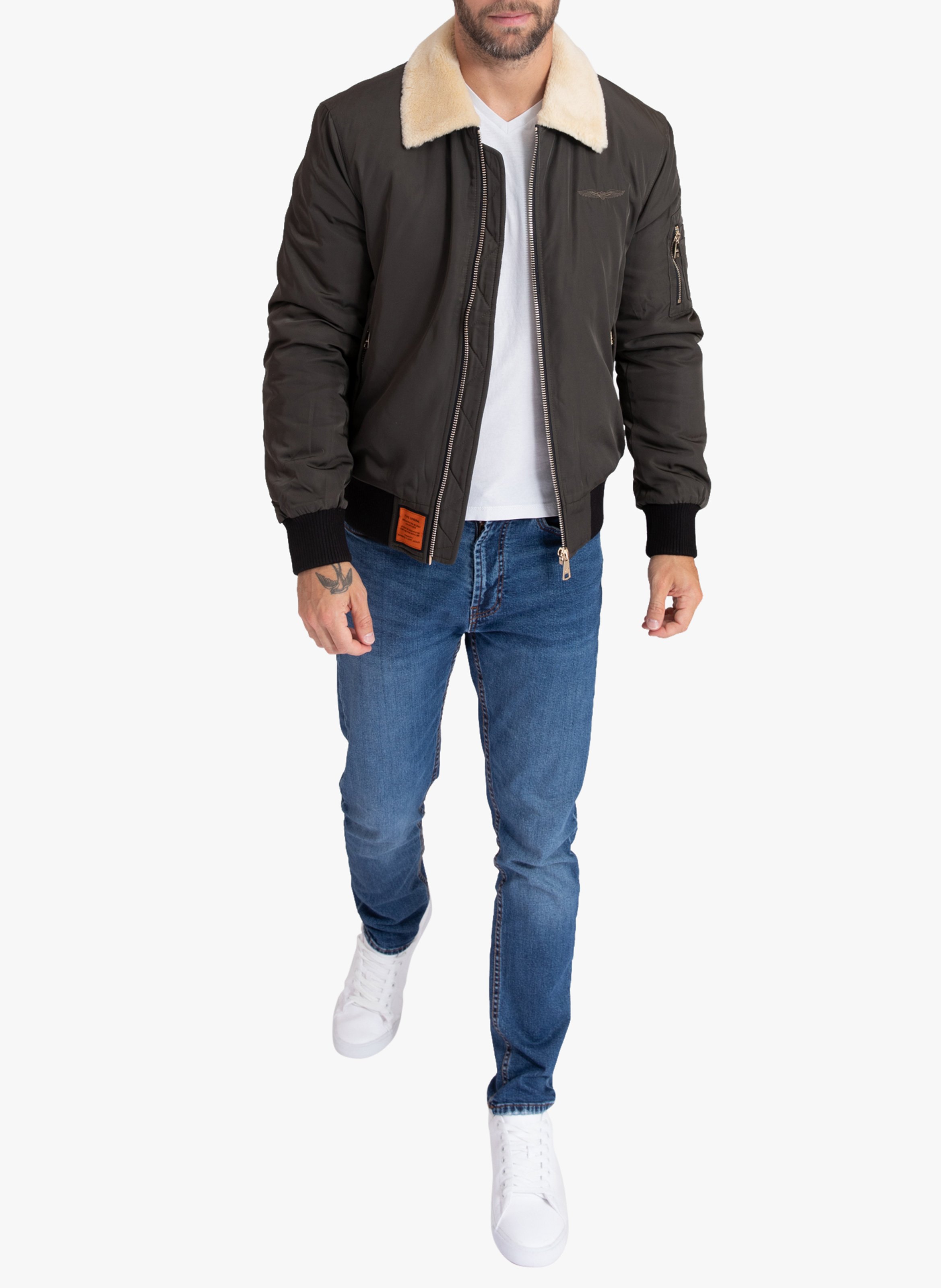 Blouson aviateur col classique BOMBERS ORIGINAL Kaki