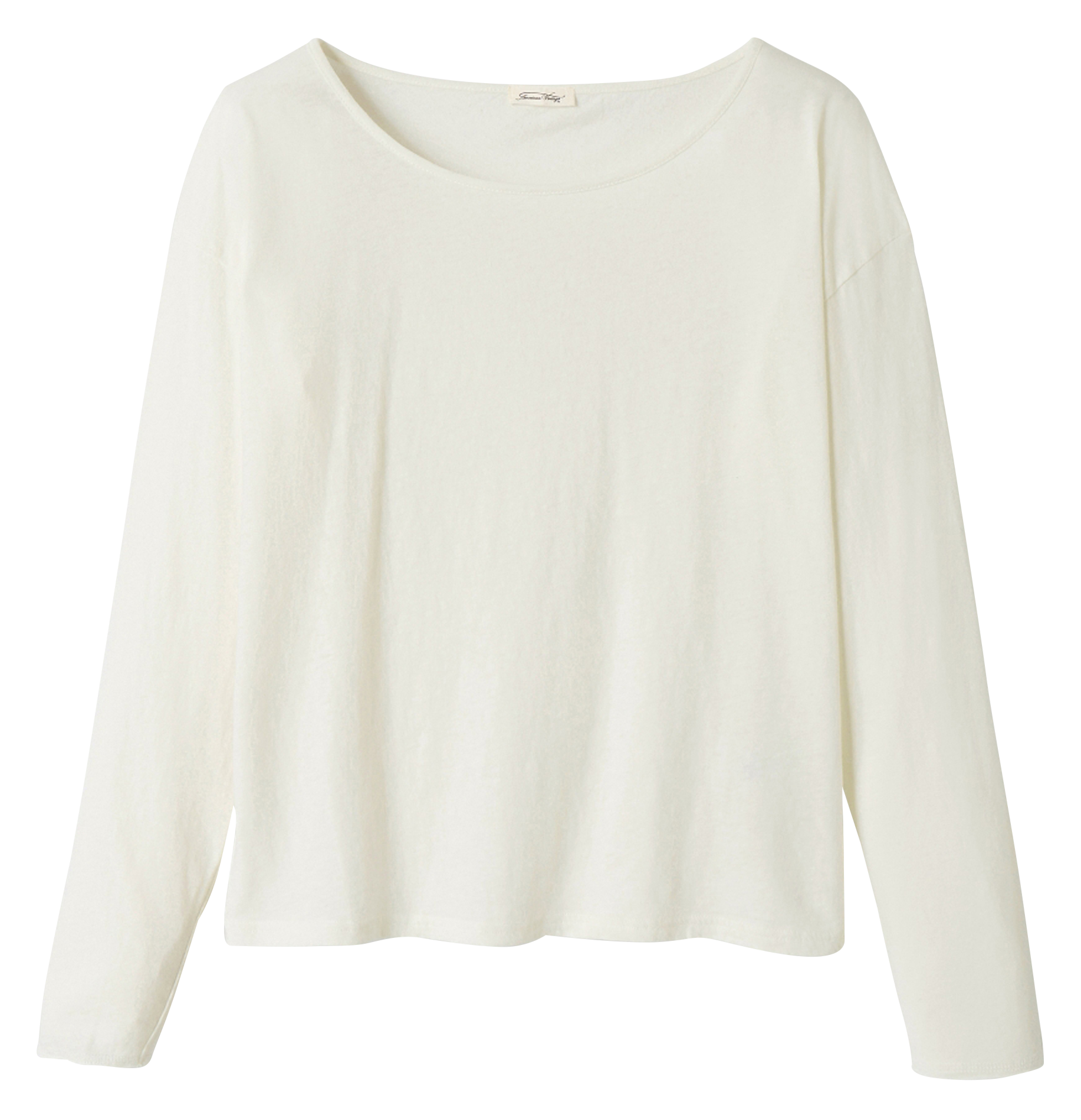 Loose-fit boat-neck cotton T-shirt AMERICAN VINTAGE White