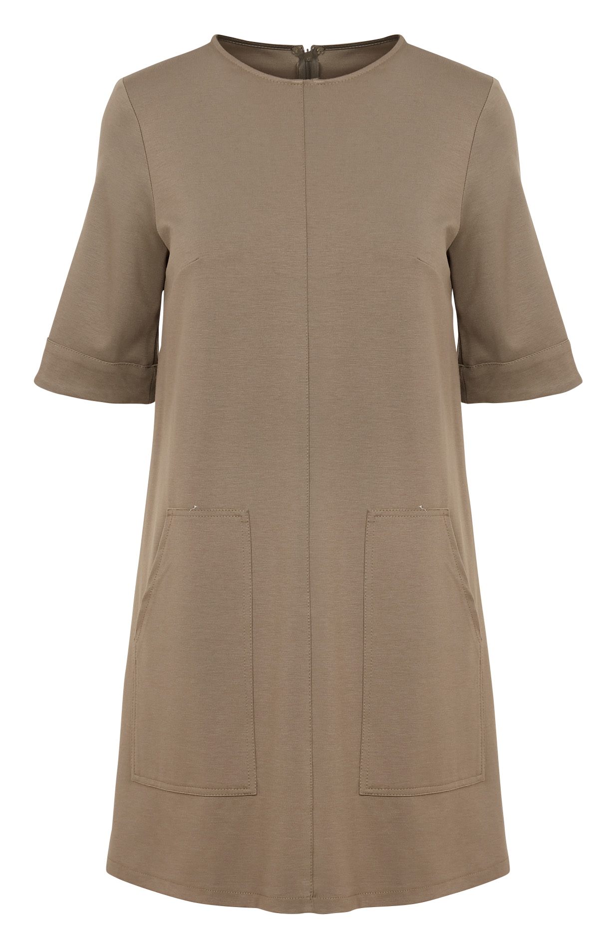 Ausgestelltes Kurzkleid mit Rundhalsausschnitt IMPERIAL Khaki