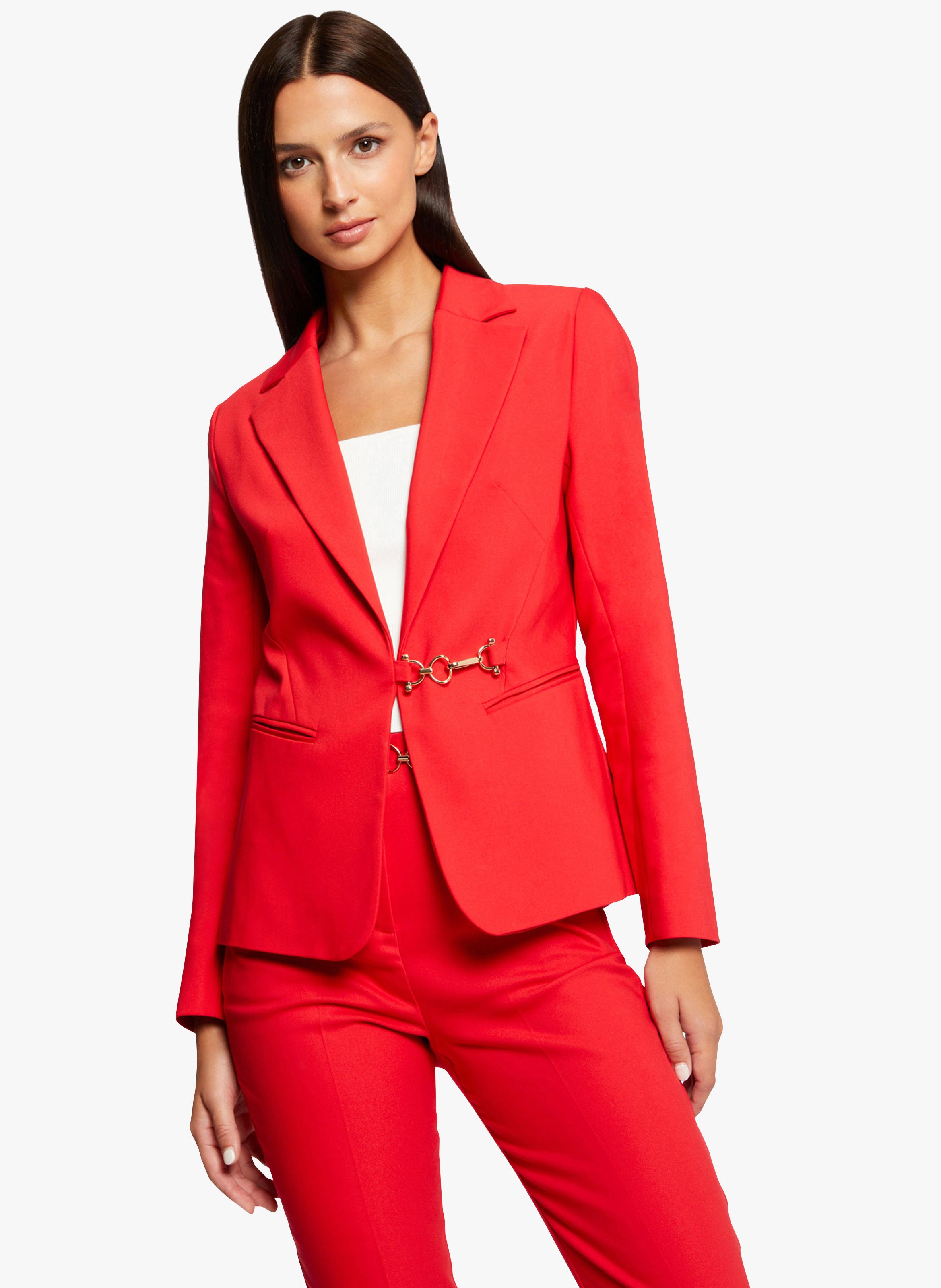 Veste De Tailleur En Coton M lang Votil.f Red Morgan Femme