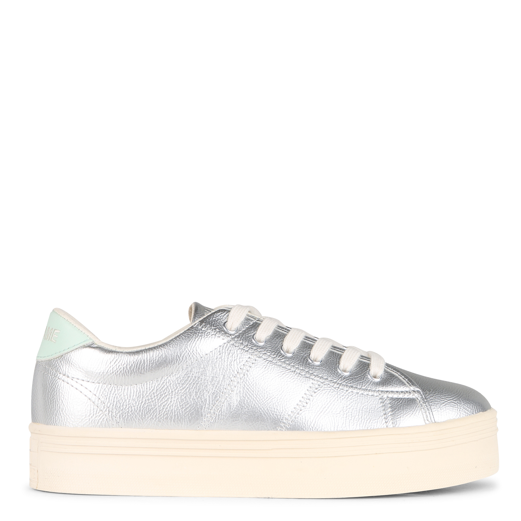 Baskets basses compensées à lacets NO NAME Argent