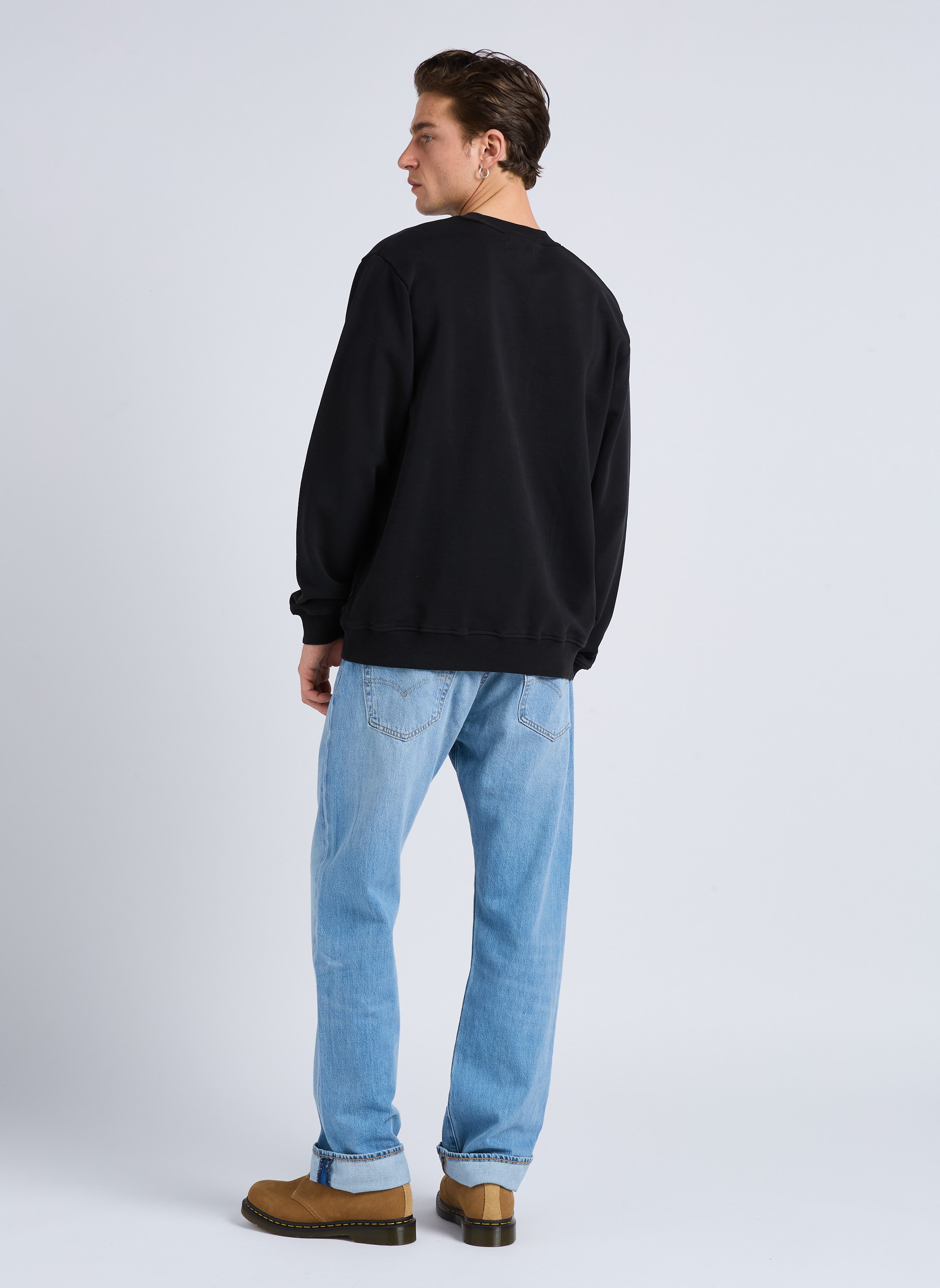 Regular-fit organic cotton sweater THINKING MU Black