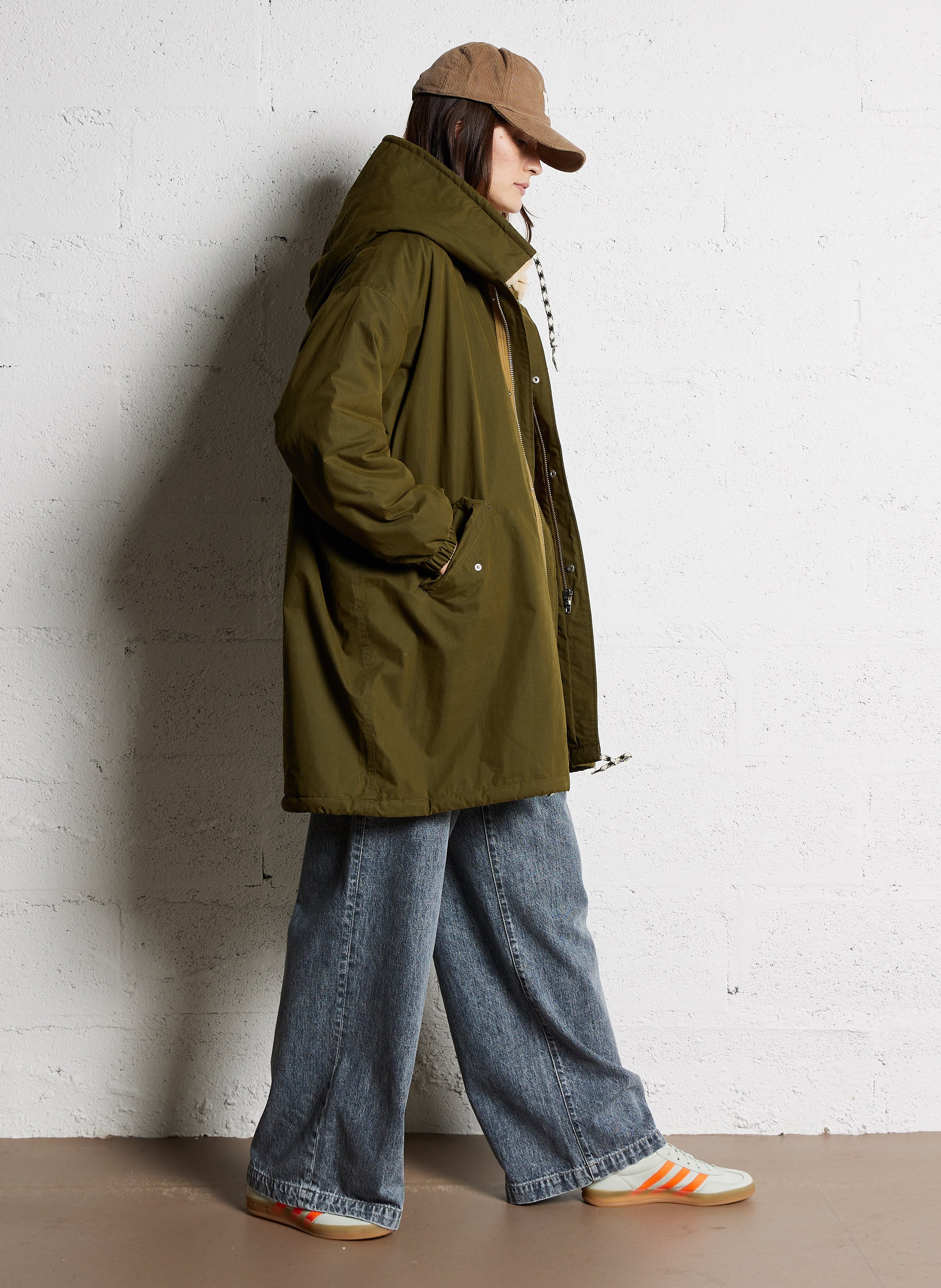 Parka met gevoerde capuchon - katoenblend BELLEROSE Kaki