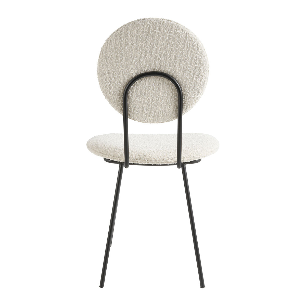 Chaise colette en bouclette et métal BLANC D'IVOIRE Beige