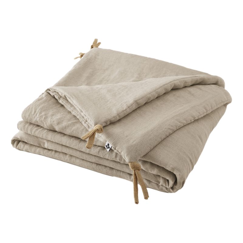 Edredon ou bout de lit en gaze de coton  Sable