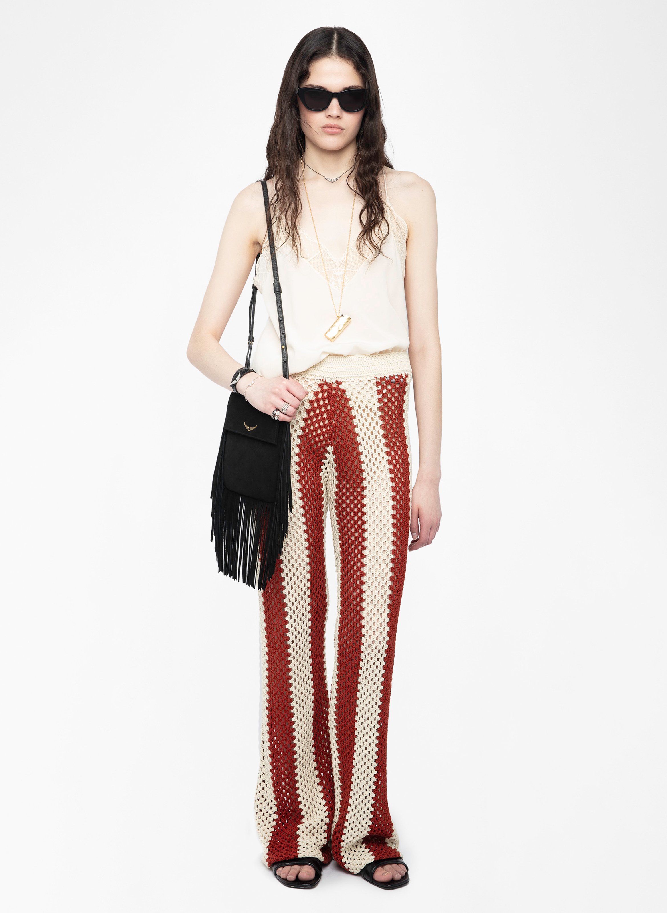 Straight-leg crocheted pants ZADIG&VOLTAIRE White
