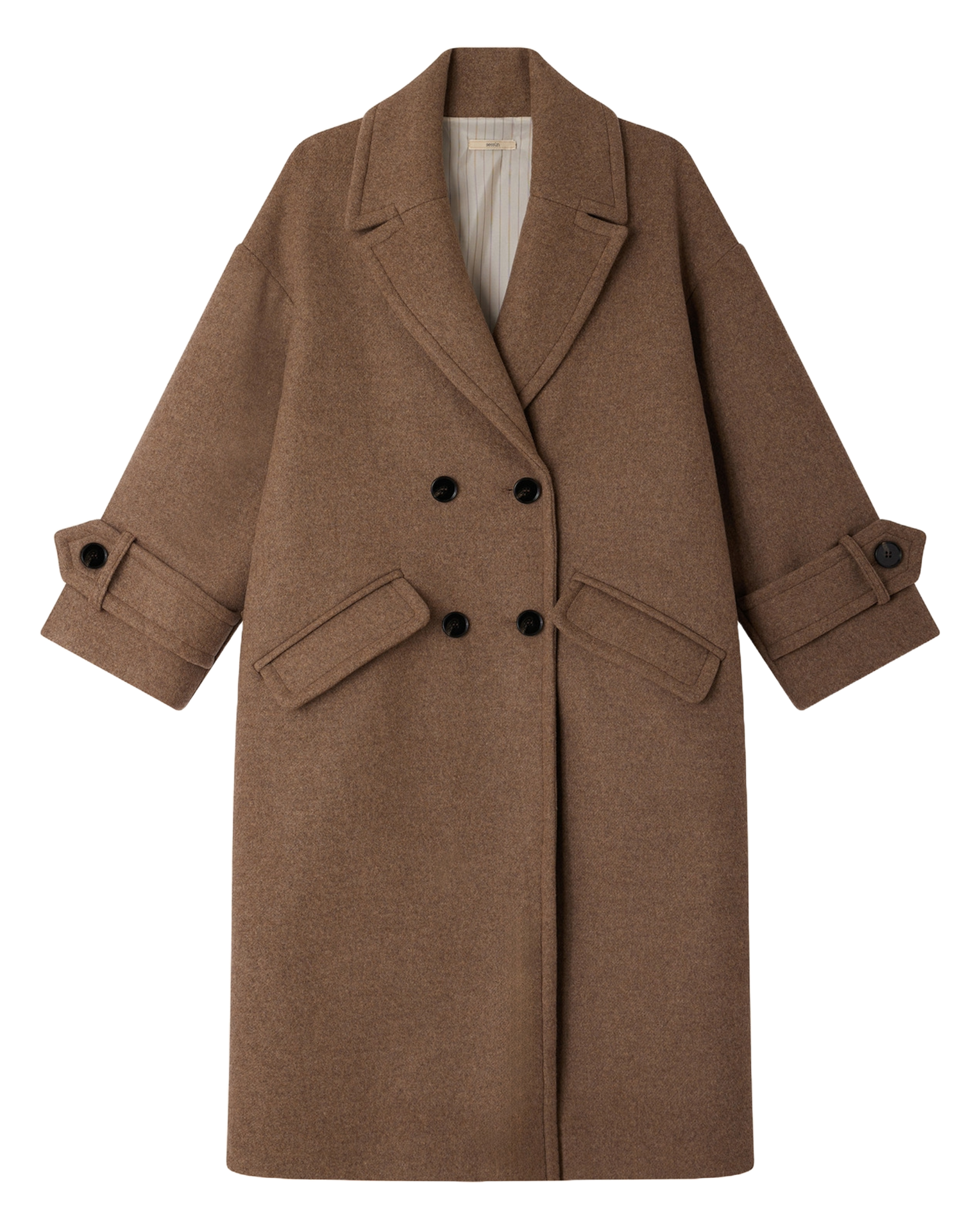 Oversized wool-blend coat with tailored collar SESSUN Beige