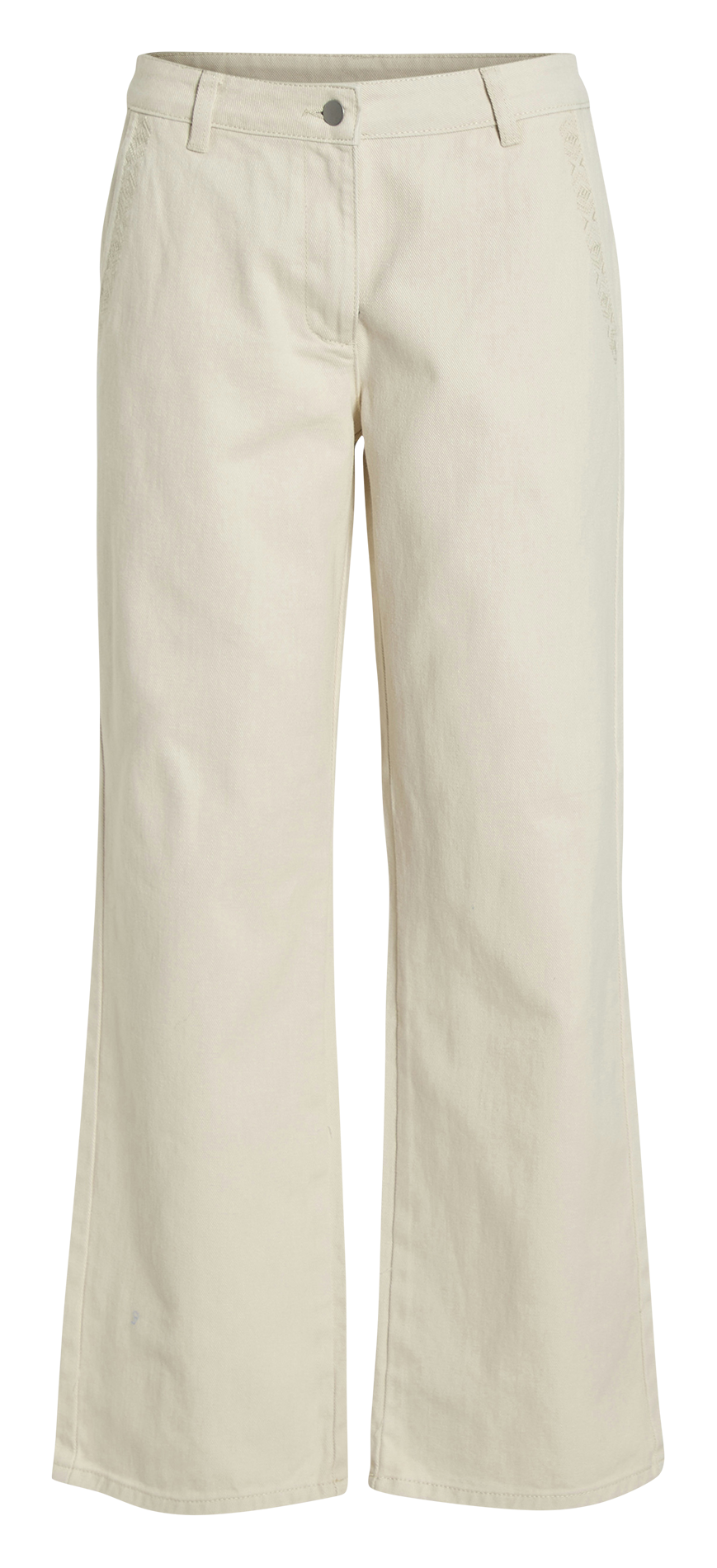 Flared cotton jeans VILA Beige