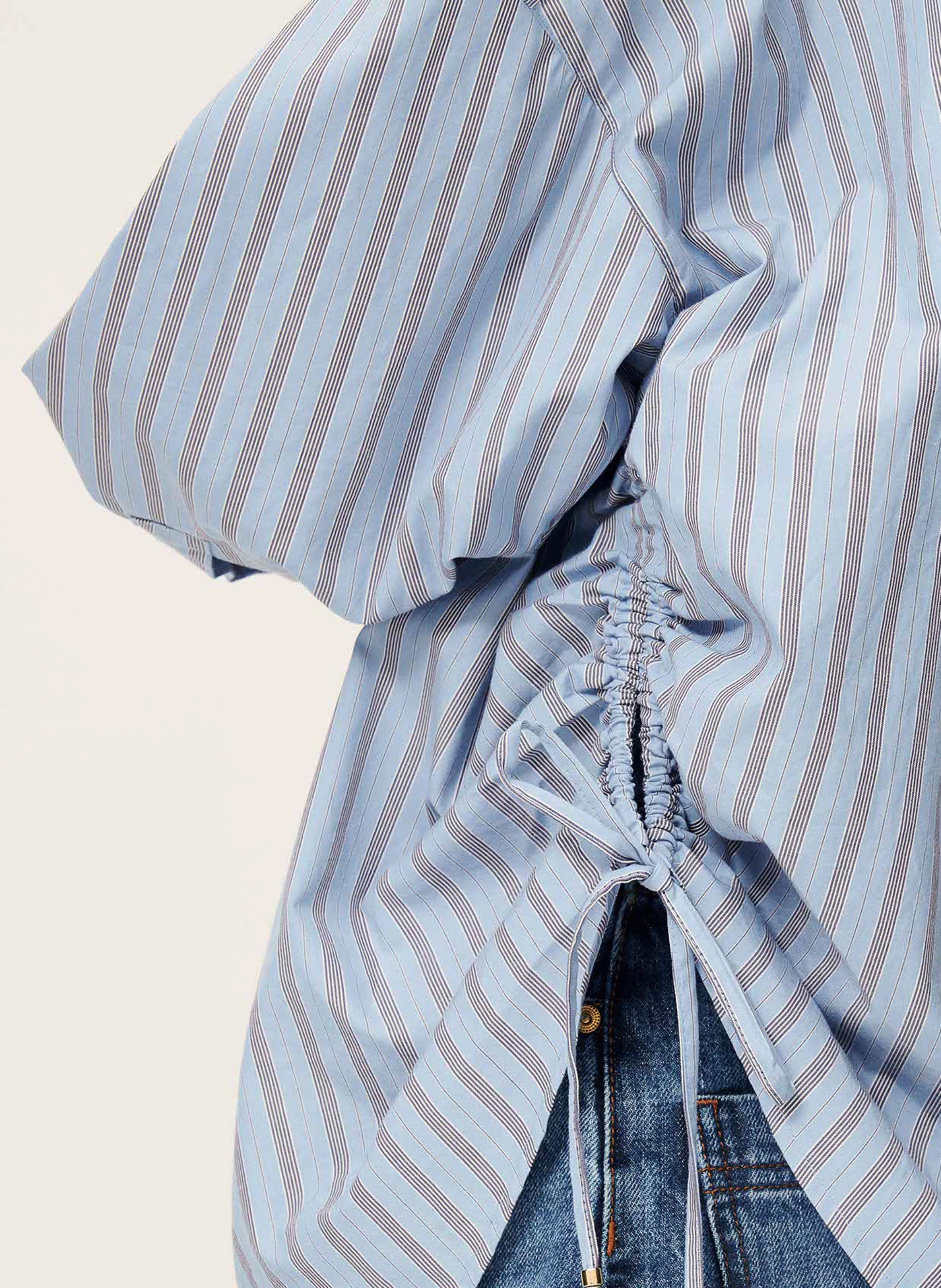 Chemise col classique rayée en coton SESSUN Bleu