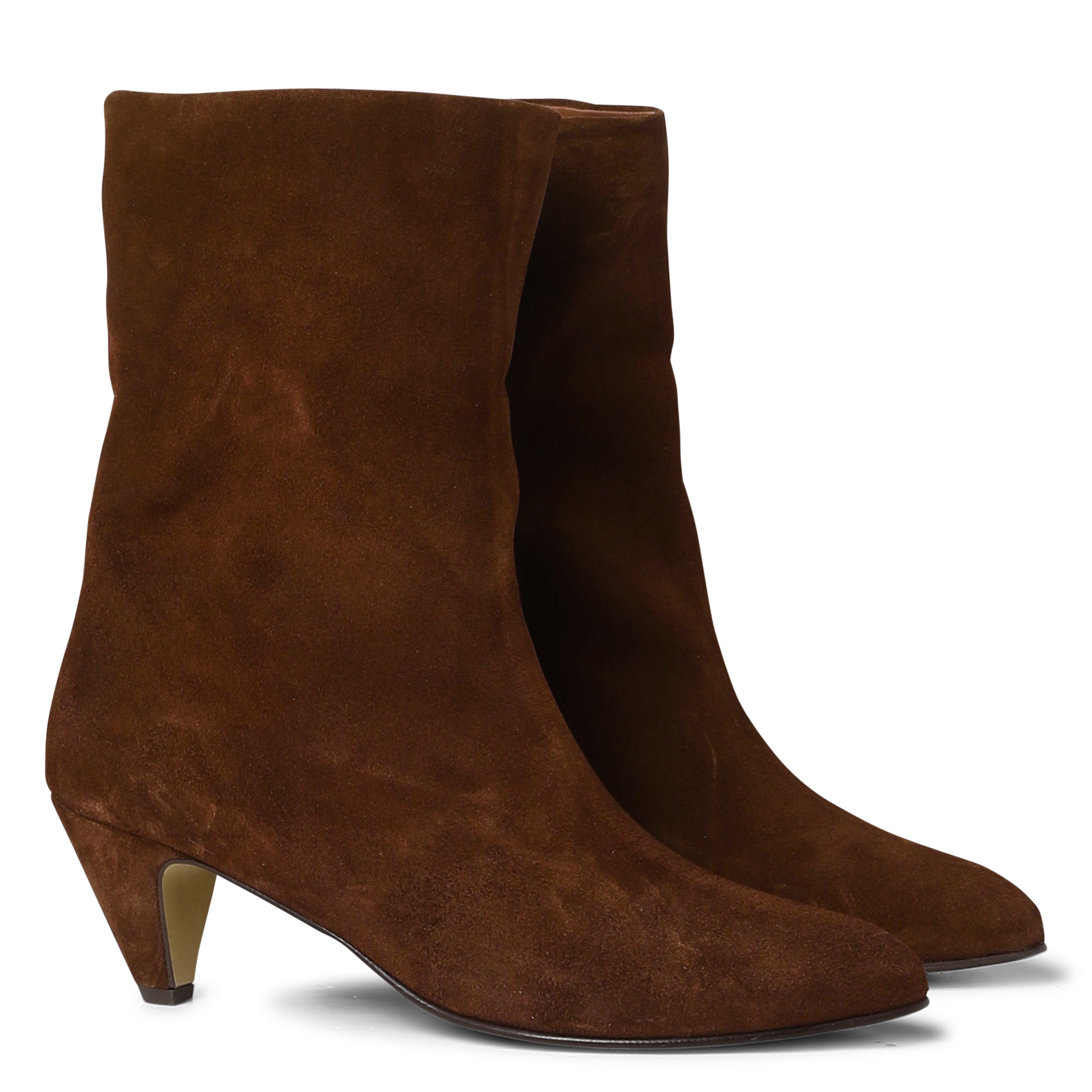 Bottines à talon en velours ANONYMOUS COPENHAGEN Marron