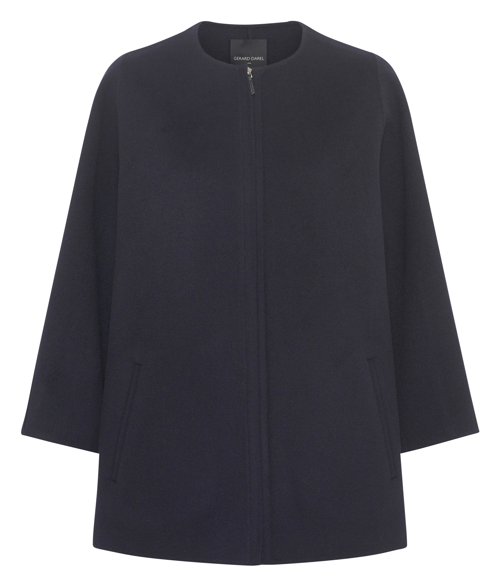 Manteau col rond en laine GERARD DAREL Bleu