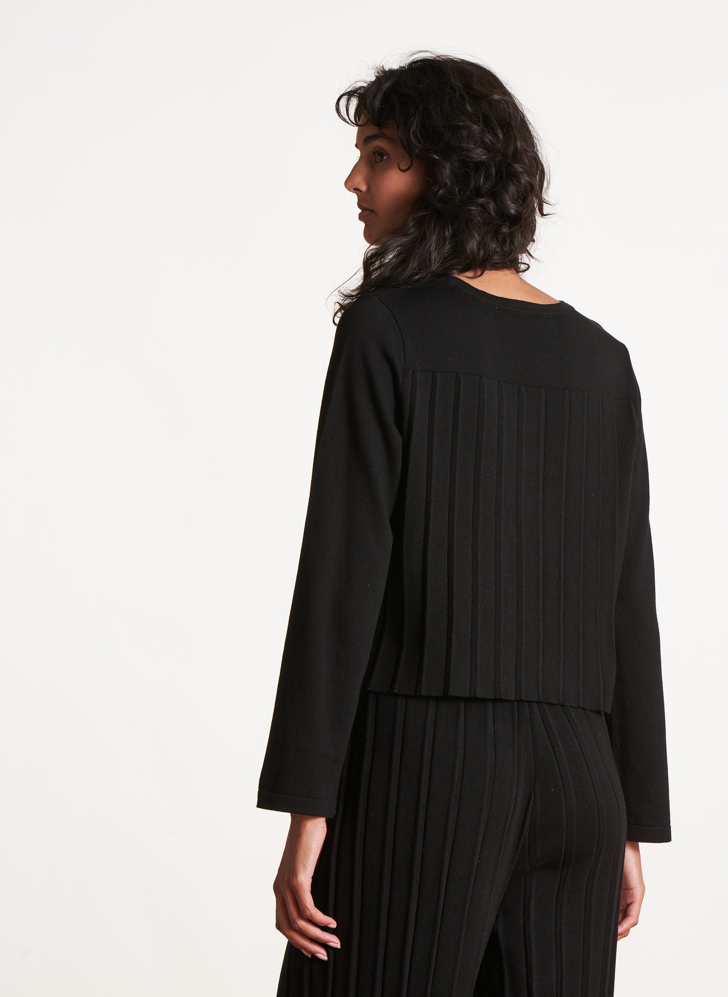 Oversize Pullover aus Baumwollmischung LA FEE MARABOUTEE Schwarz