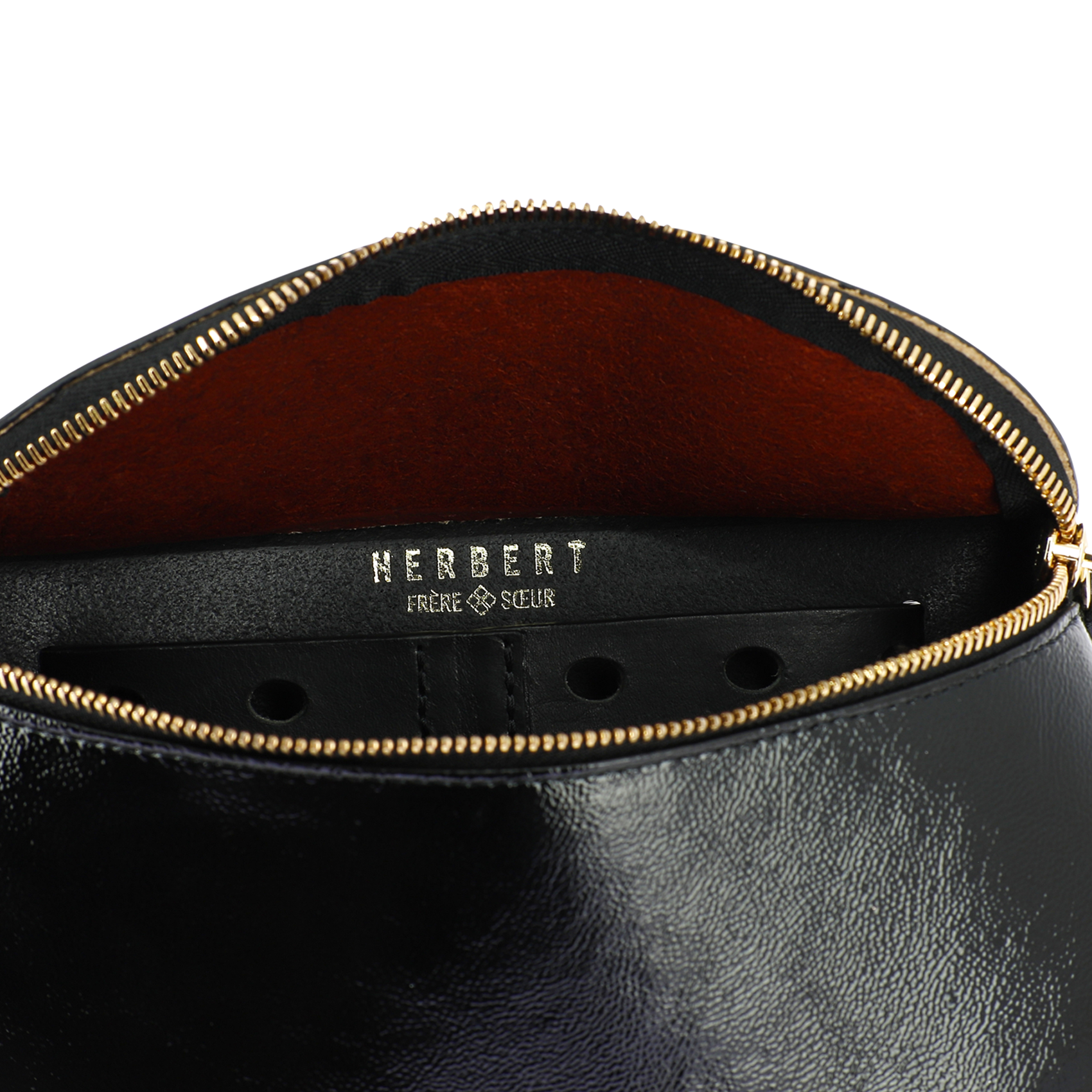 Hüfttasche aus Lackleder HERBERT FRERE SOEUR Schwarz