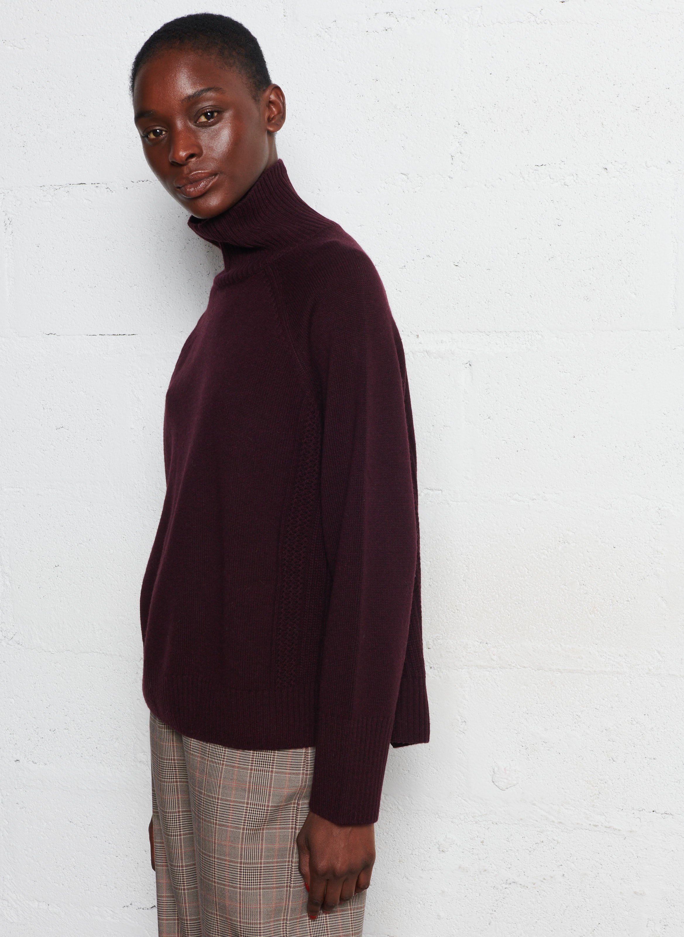 Trui met opstaande kraag DES PETITS HAUTS Bruin