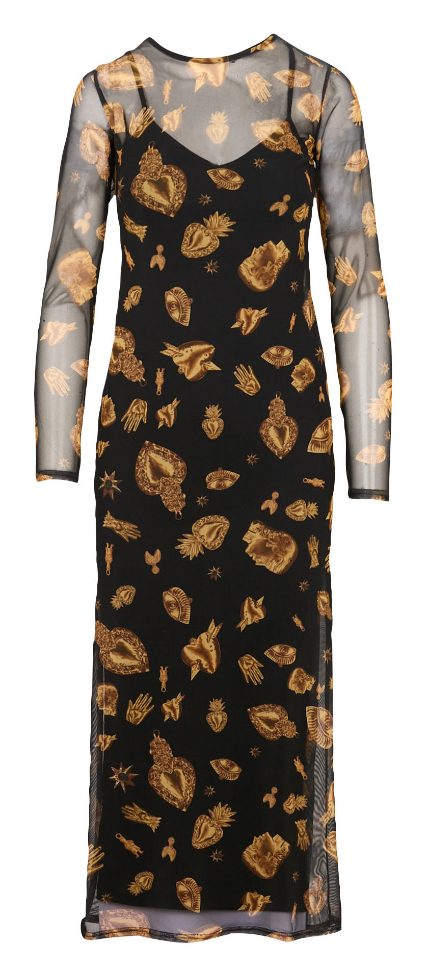 Robe longue col ro d imprimée  NEVER FULLY DRESSED Noir