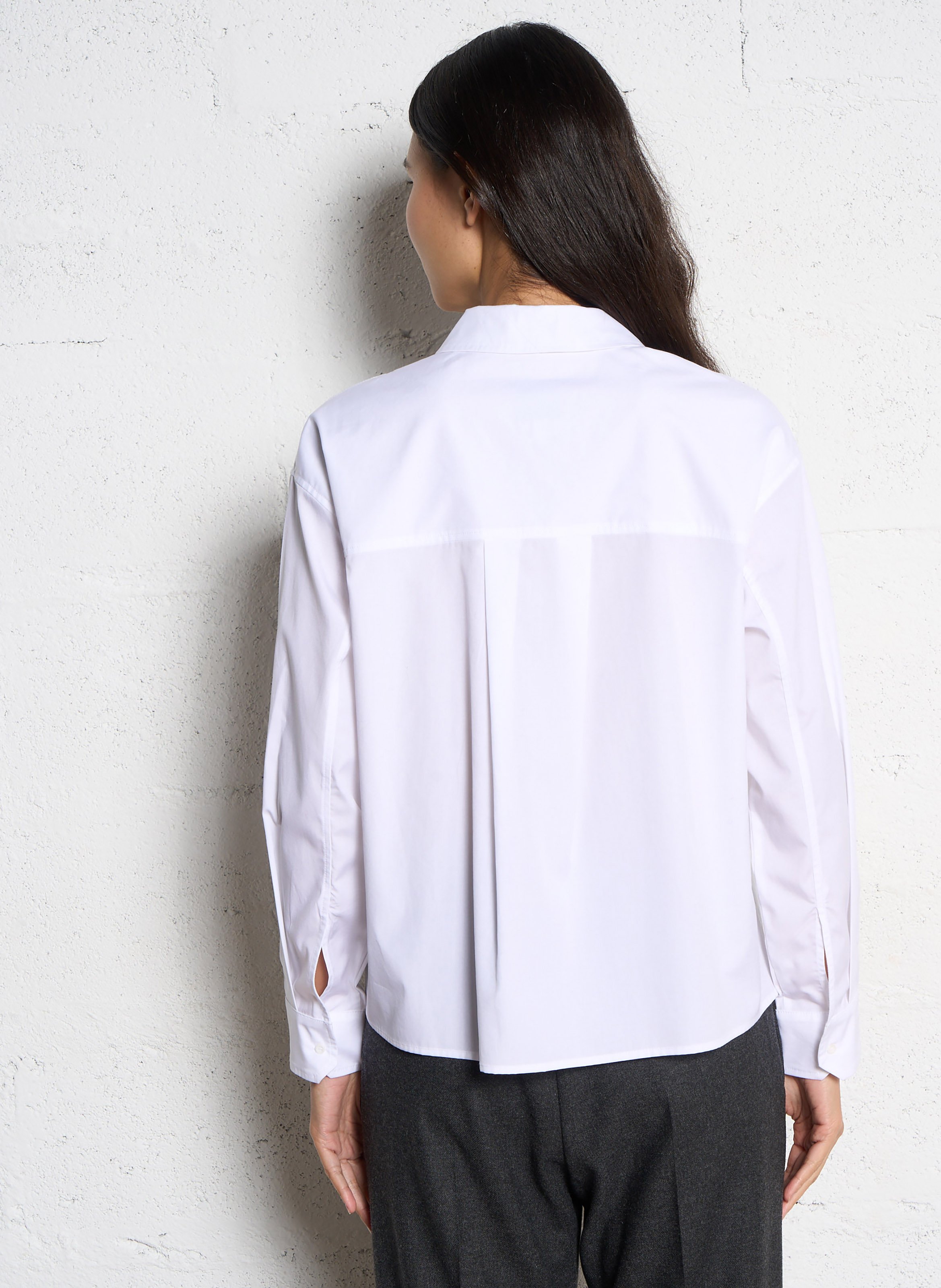 Chemise oversize col classique en coton SACRECOEUR Blanc