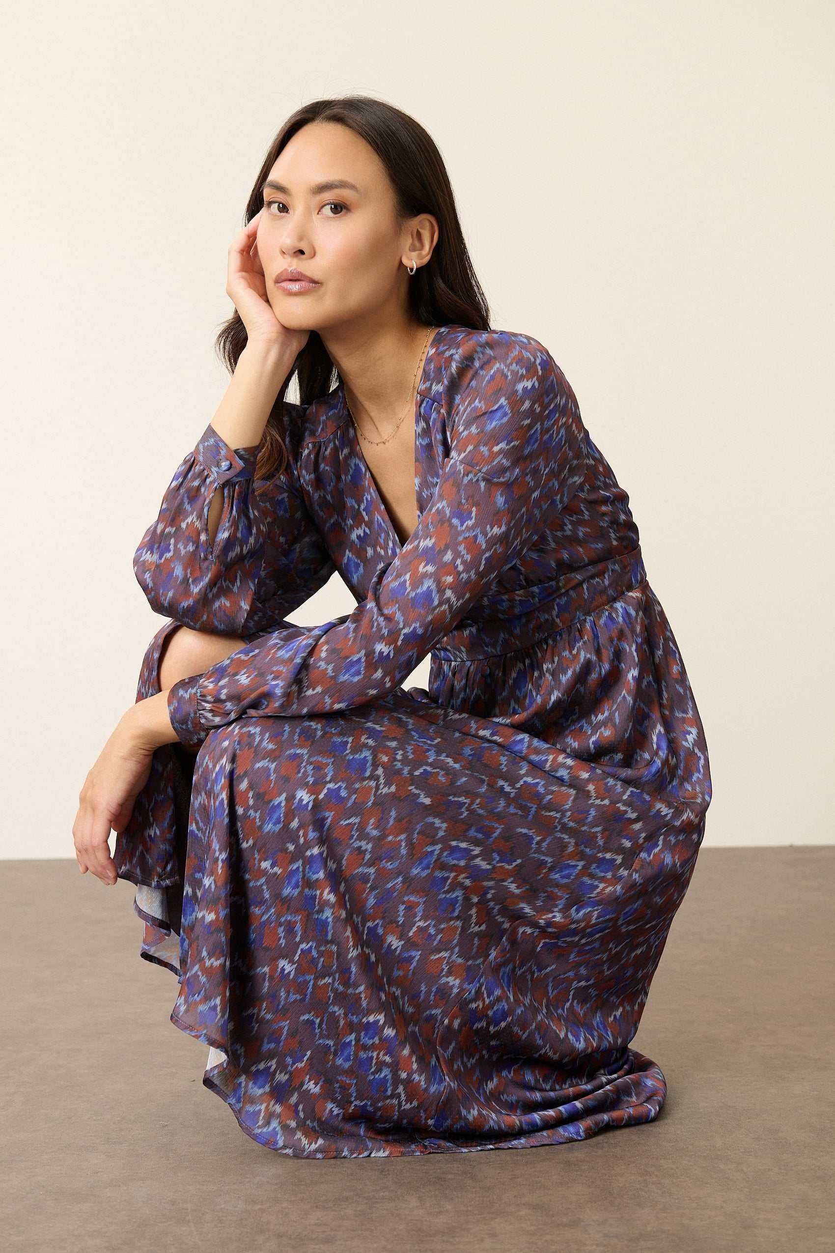 Printed midi dress GARANCE PARIS Blue