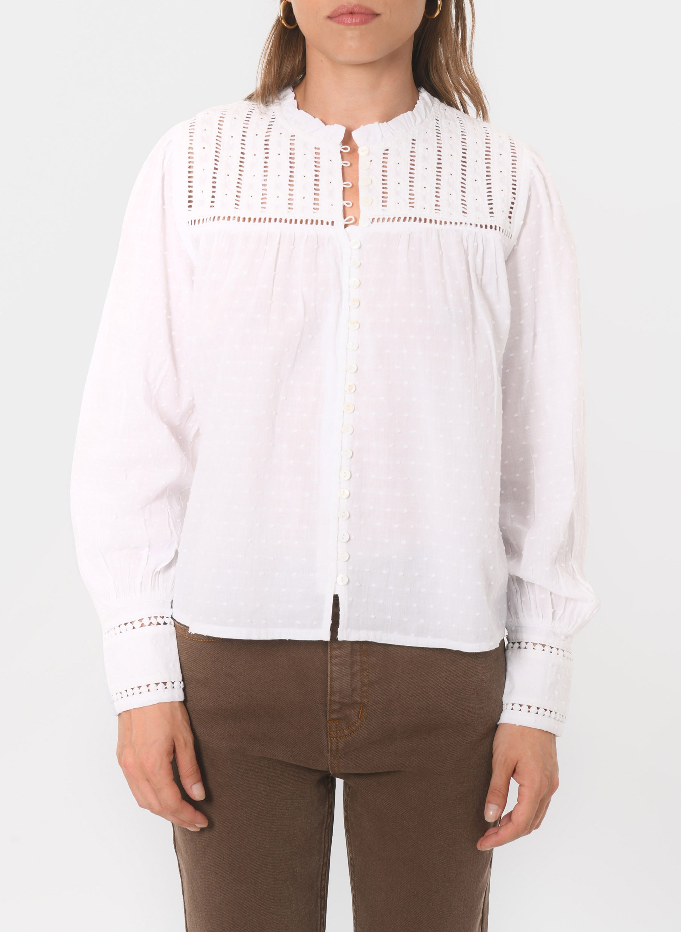 Rechte katoenen blouse KOOKAI Wit