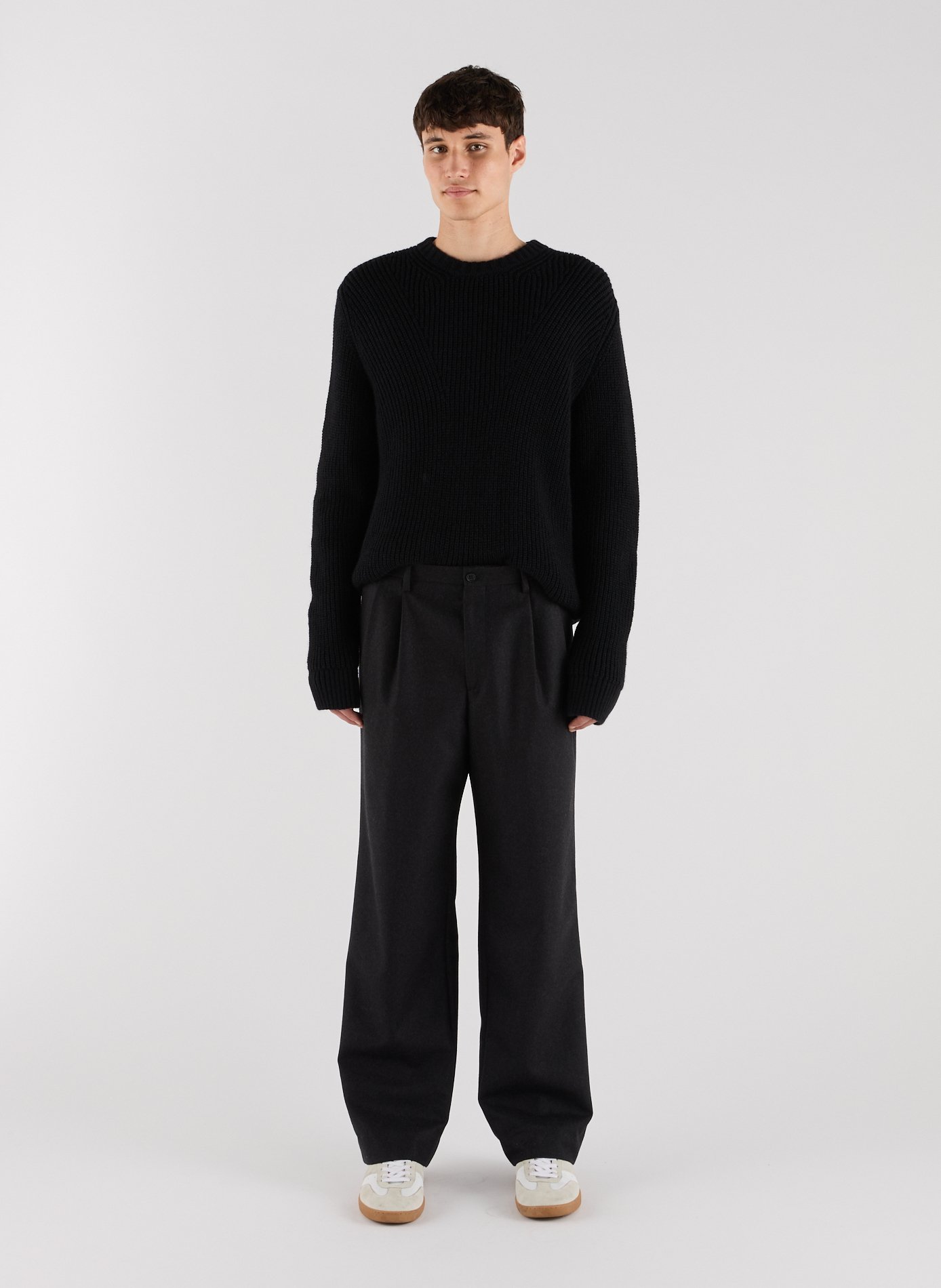 Round-neck alpaca-blend sweater SAISON 1865 Blue