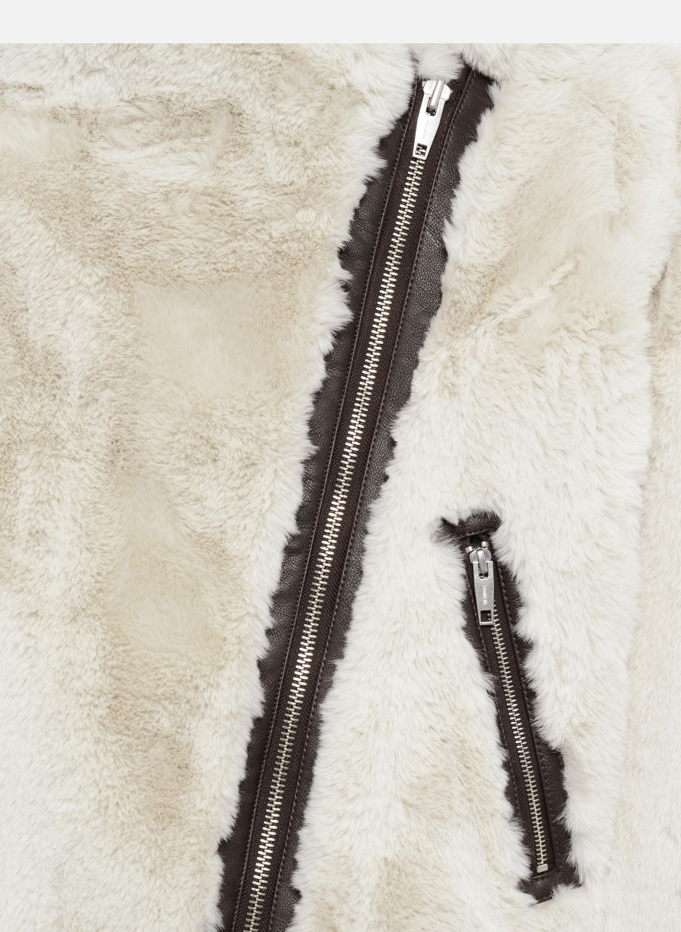 Faux fur aviator jacket White