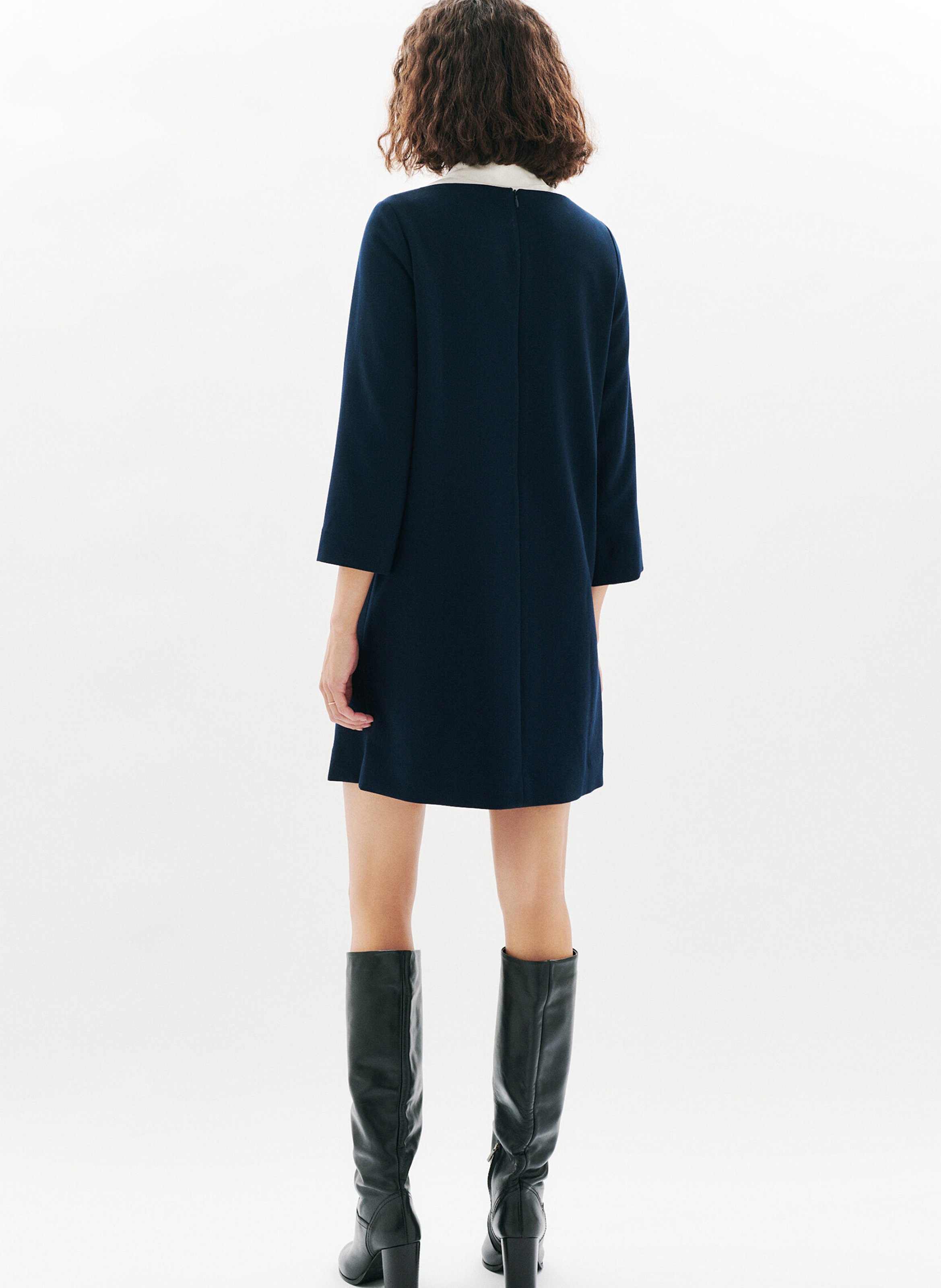 Short boat-neck dress CAROLL Blue