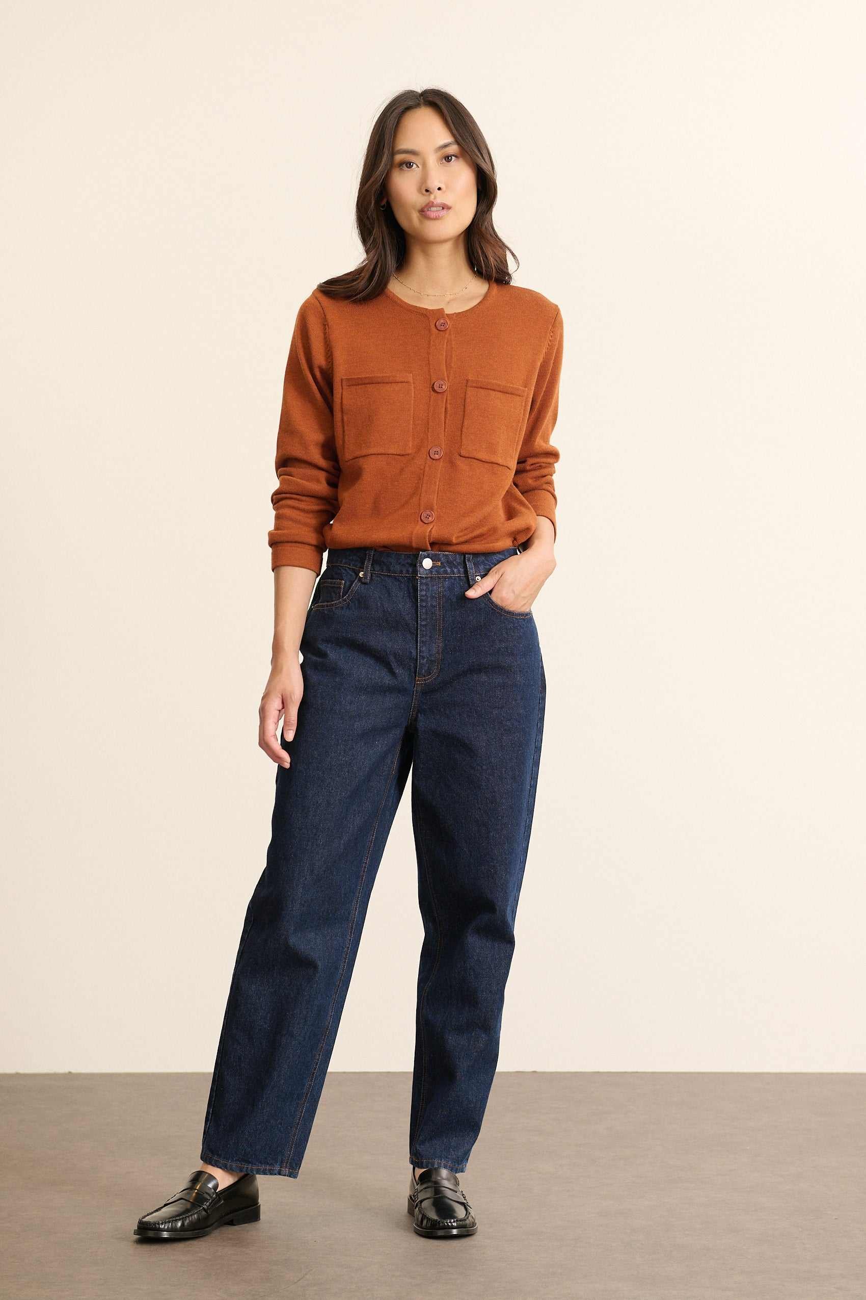 Long-sleeved button-up cardigan GARANCE PARIS Brown