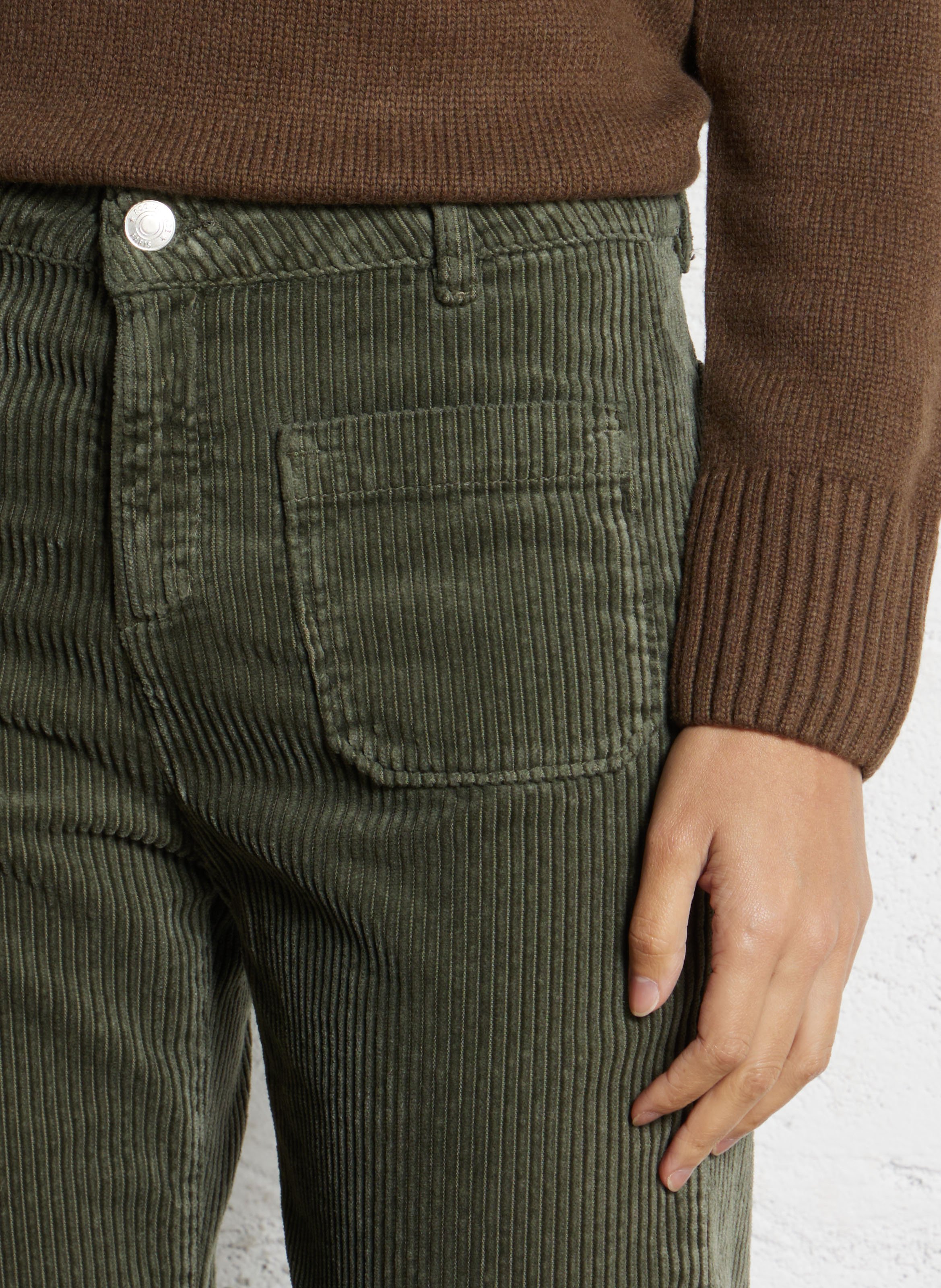 Flared broek van corduroy ACQUAVERDE Kaki