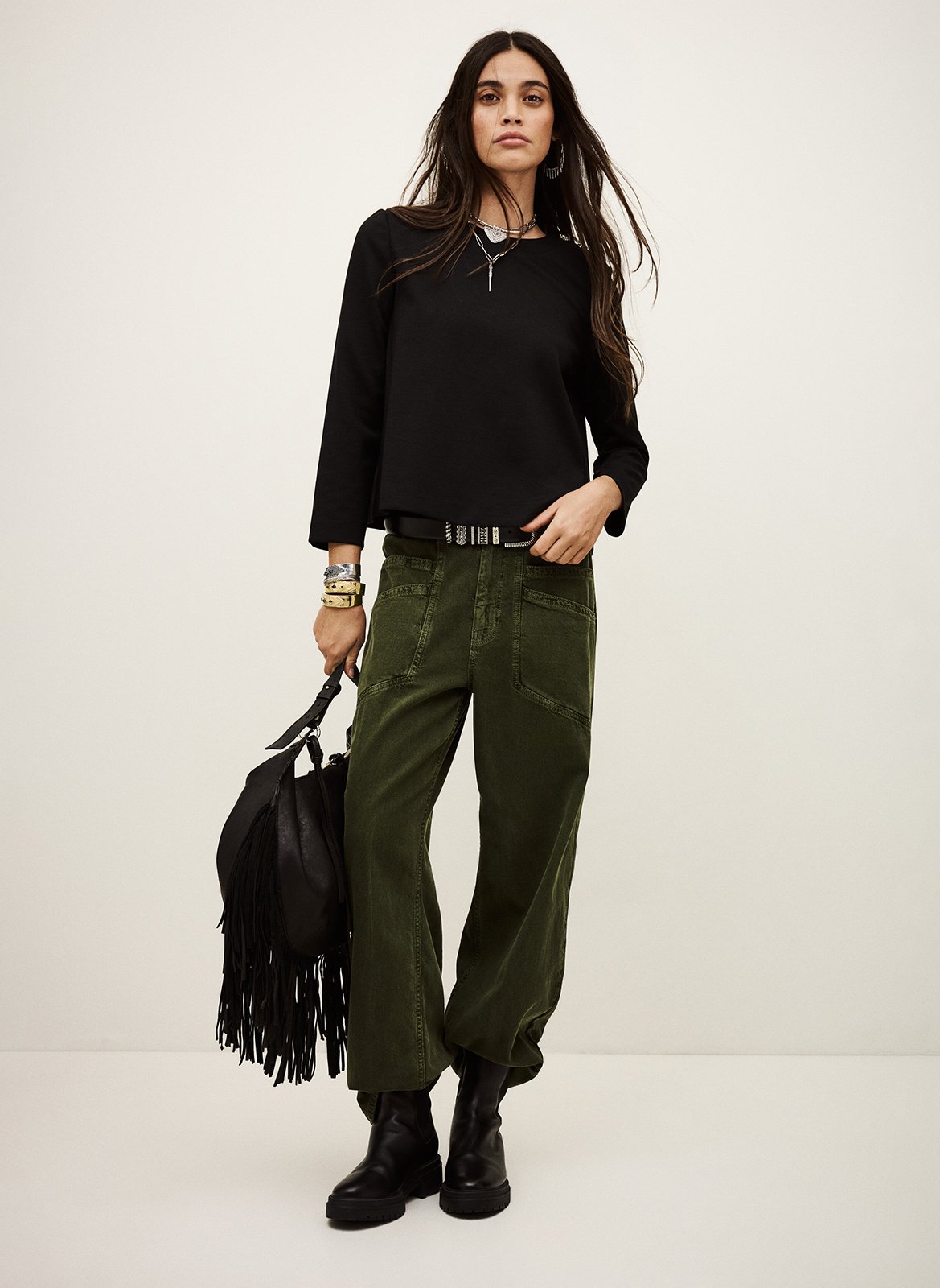 Printed viscose top BA&SH Black