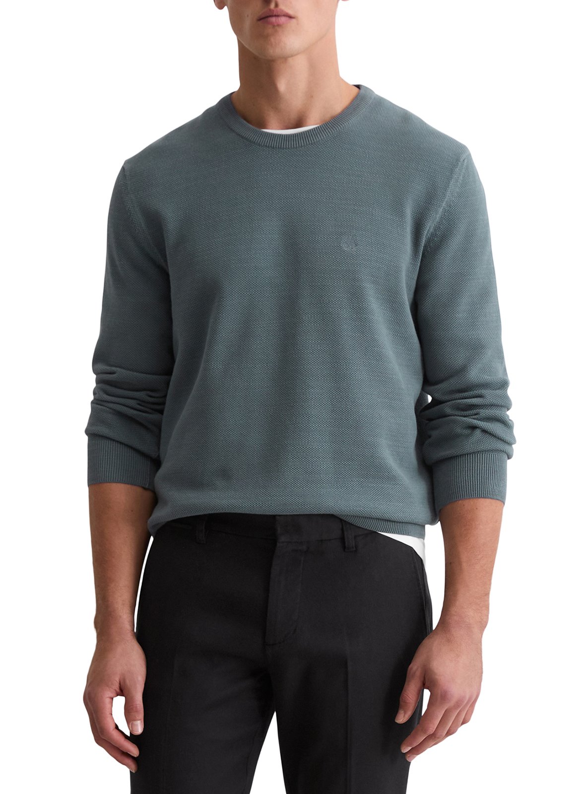 Pull col rond en coton MARC O'POLO Bleu