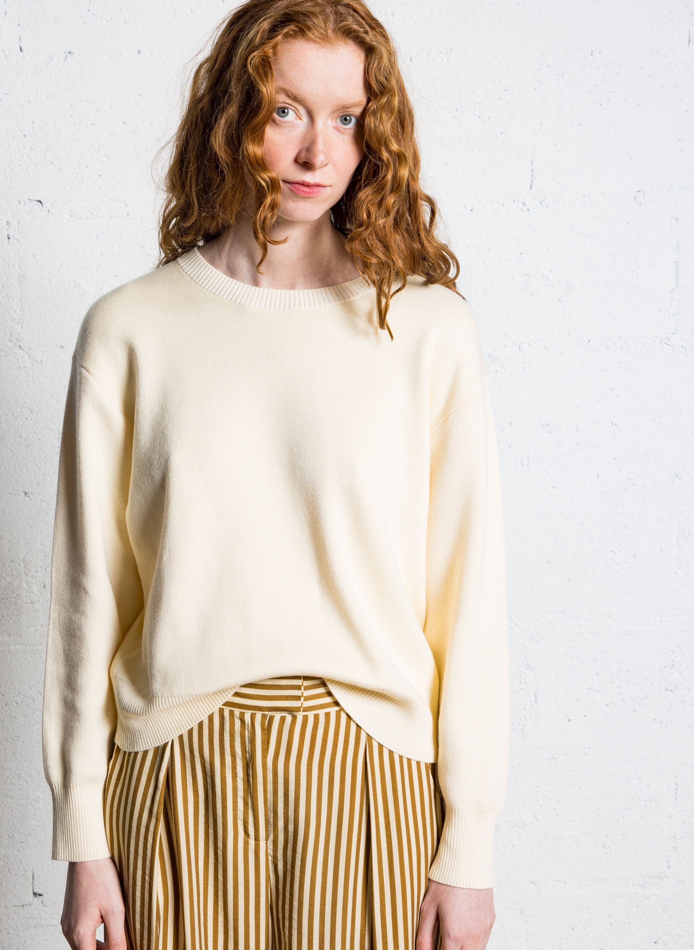 Pull ample à découpes dos uni SUNCOO Blanc