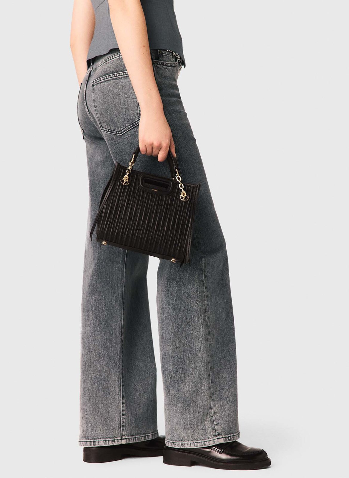 Leren crossbodytas  MAJE Zwart