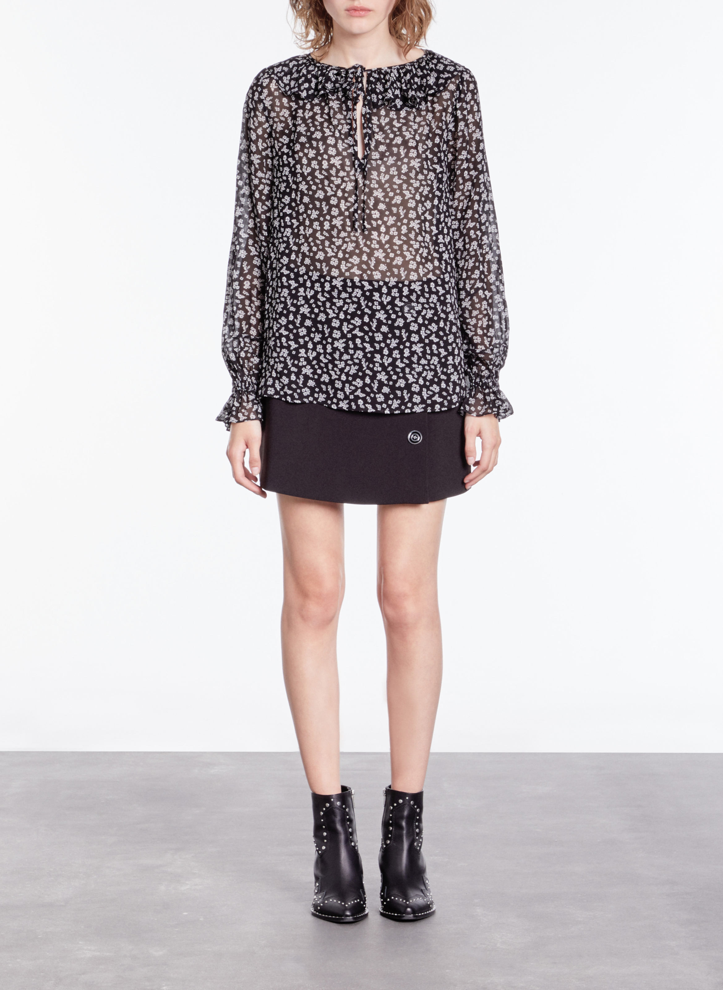 Blouse col tunisien  THE KOOPLES Noir