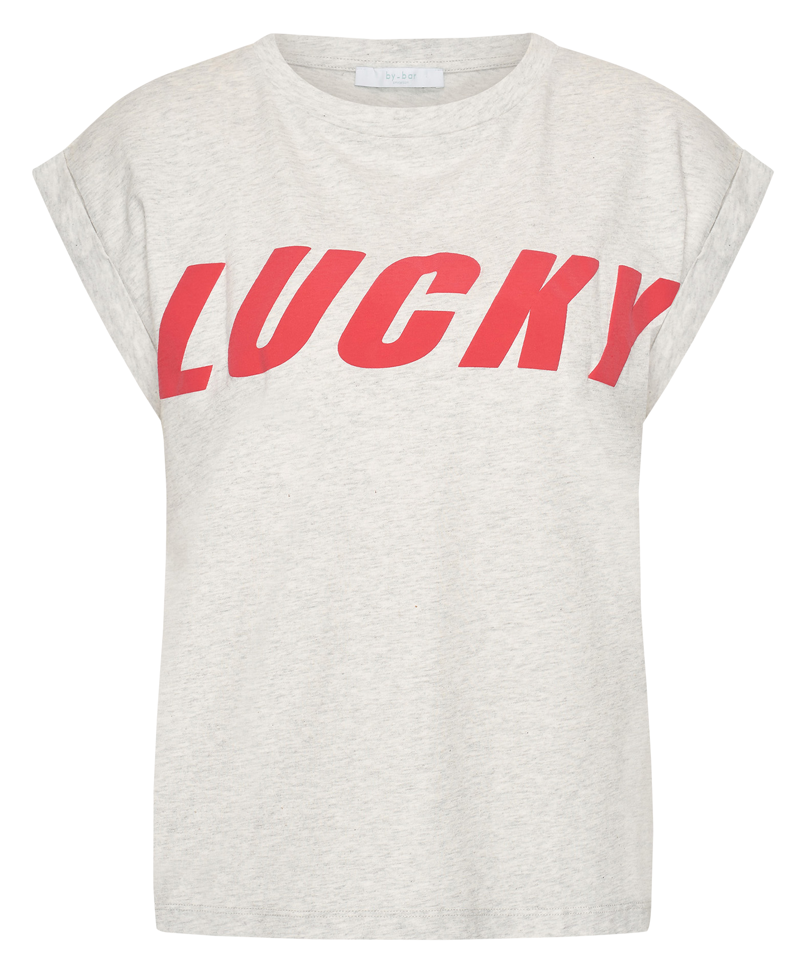 Tee-shirt droit en coton bio sérigraphié BY BAR Gris