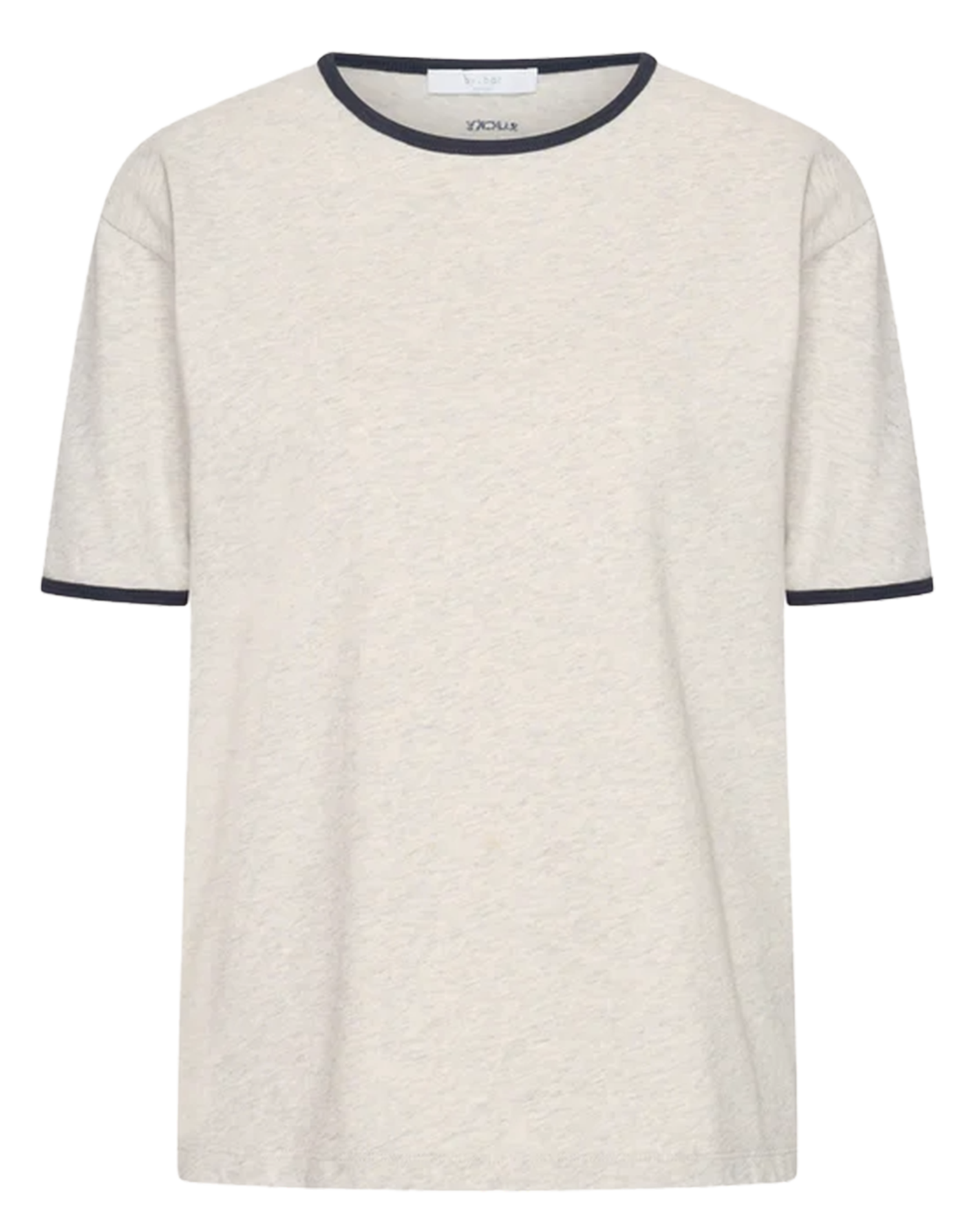 Tee-shirt droit col rond en coton bio BY BAR Gris
