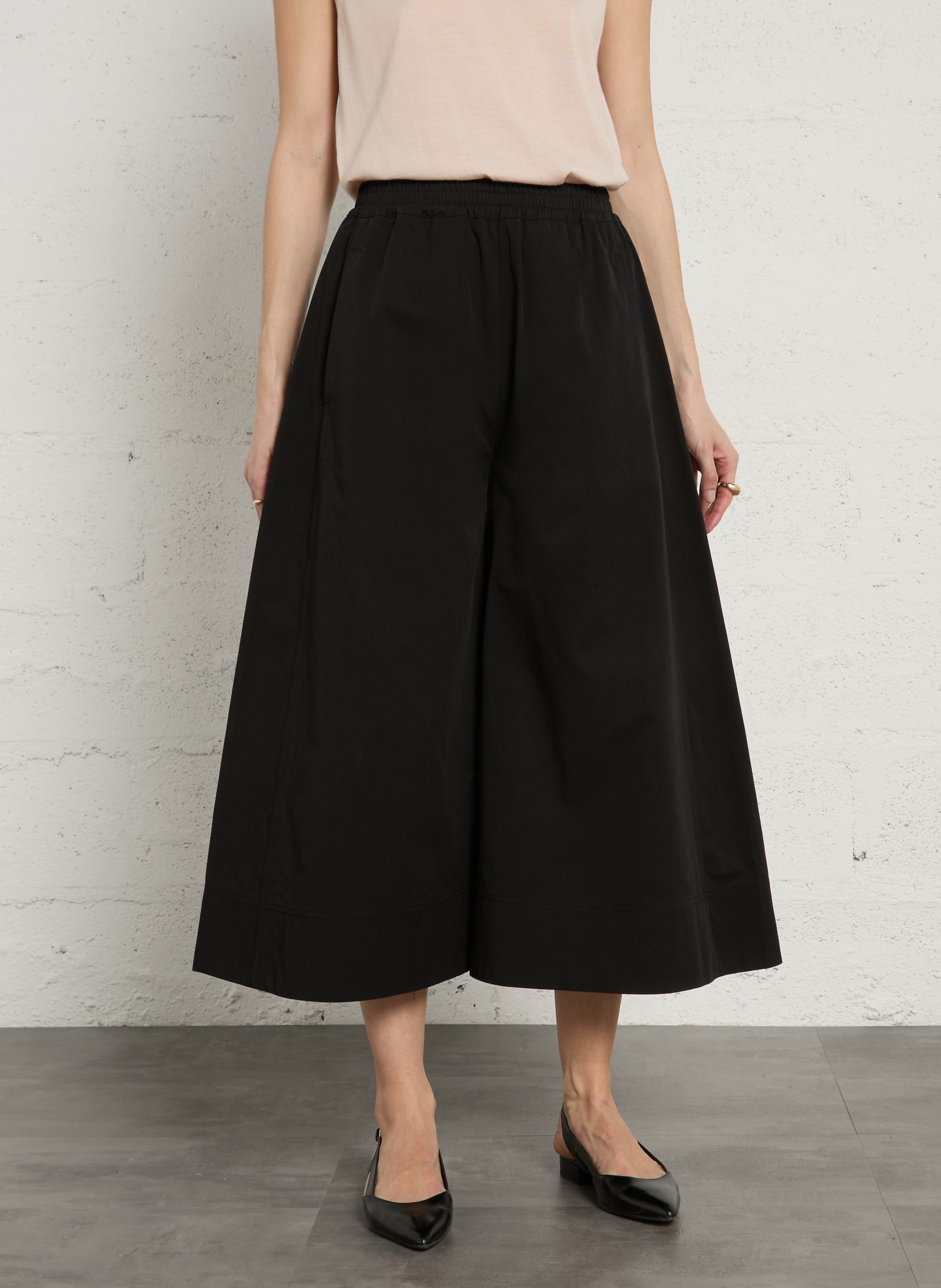 Wijde capribroek van katoenmix met hoge taille RUE DE TOKYO