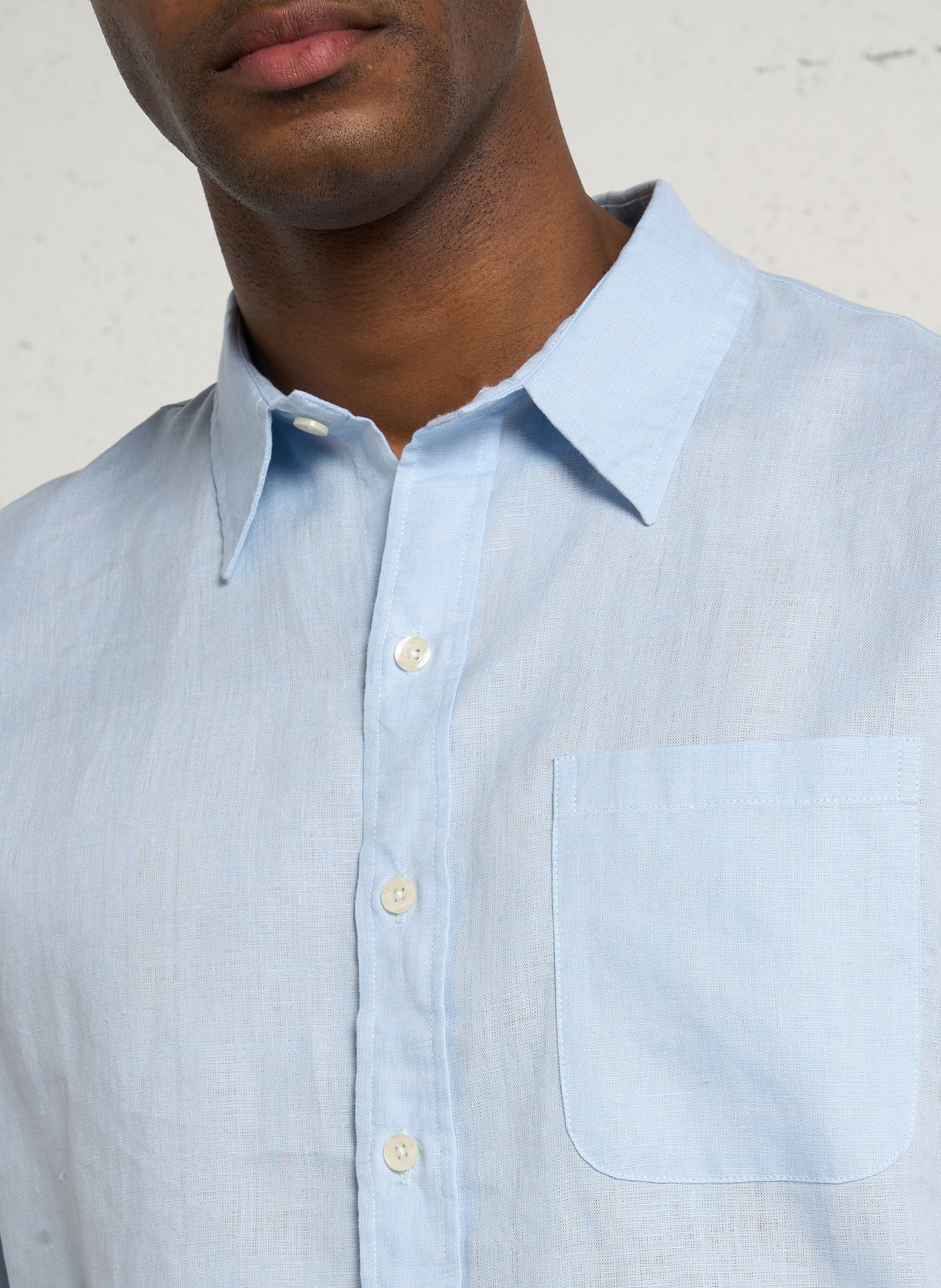 Leinenhemd mit klassischem Kragen, Regular Fit COLORFUL STANDARD Blau